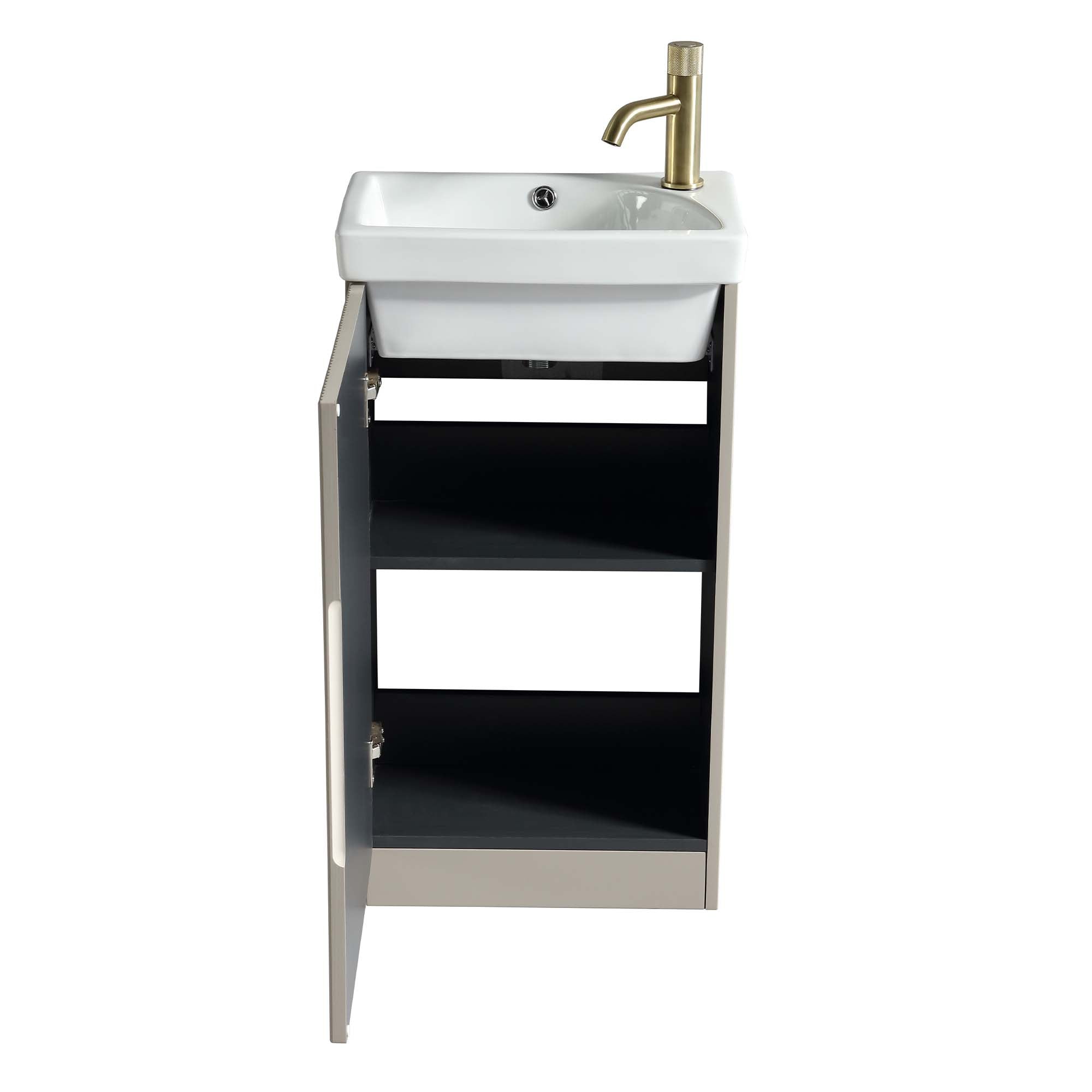 florence floorstanding cloakroom vanity unit with basin soft coffee