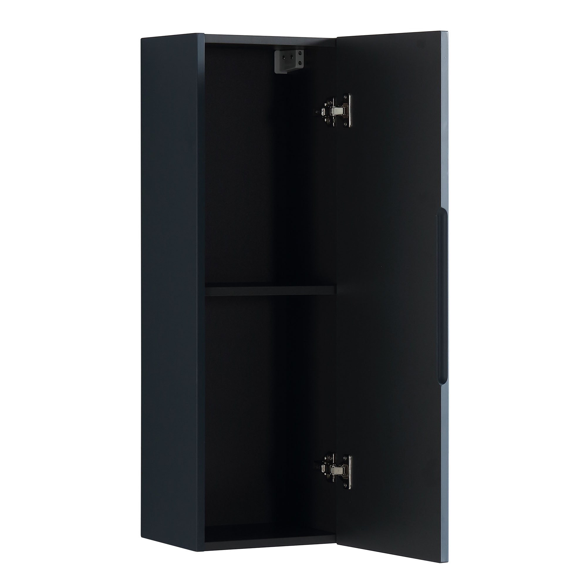 florence wall mounted tall storage cabinet midnight shadow