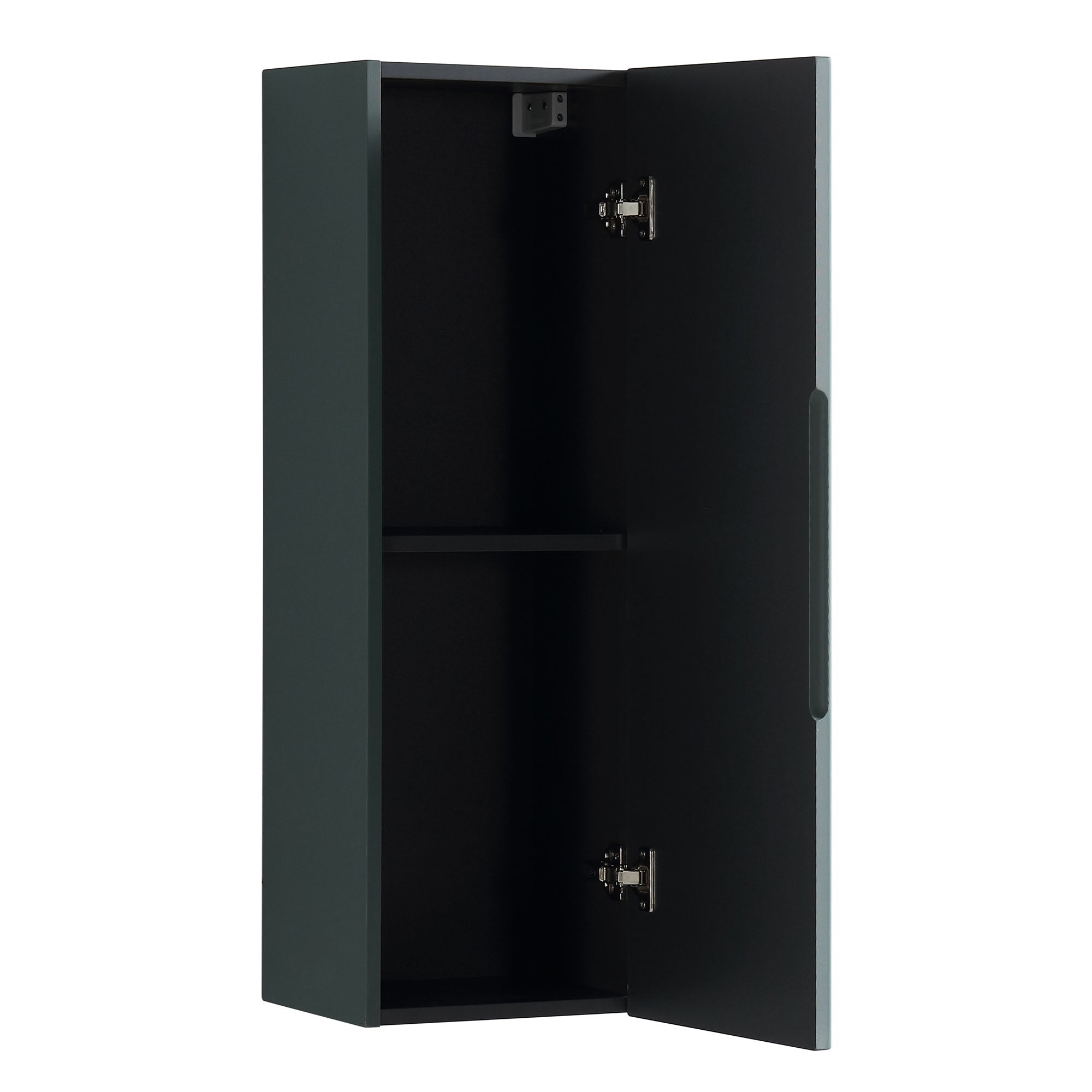 florence wall mounted tall storage cabinet smoked sage