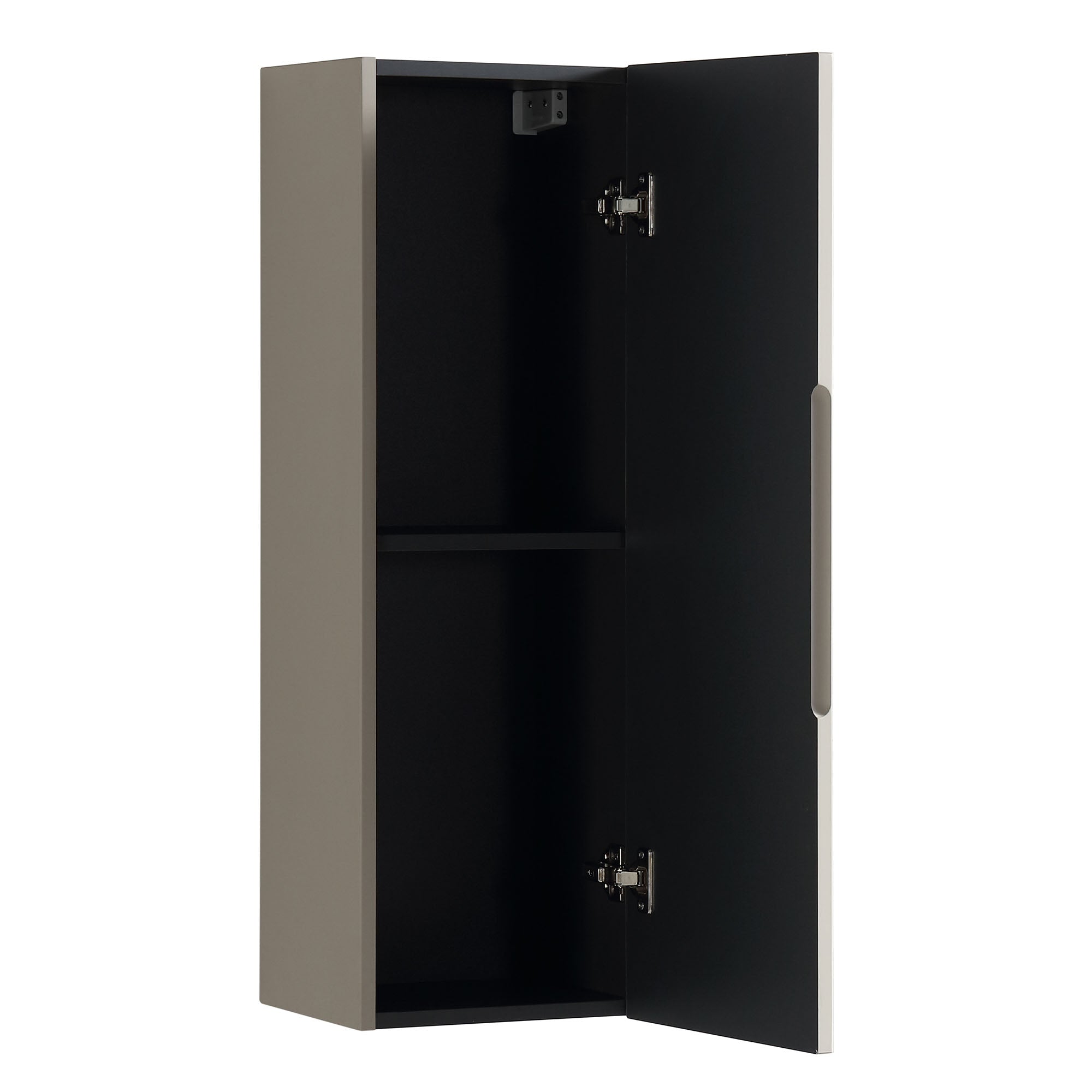 florence wall mounted tall storage cabinet soft coffee