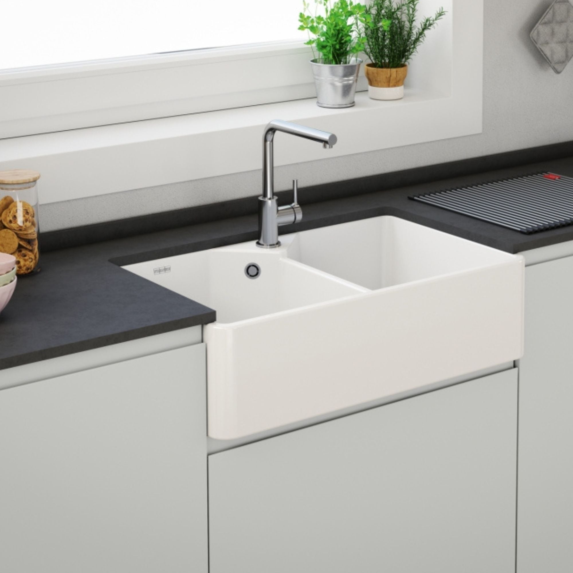 Franke Belfast VBK 720 kitchen sink ceramic gloss white 800x500mm