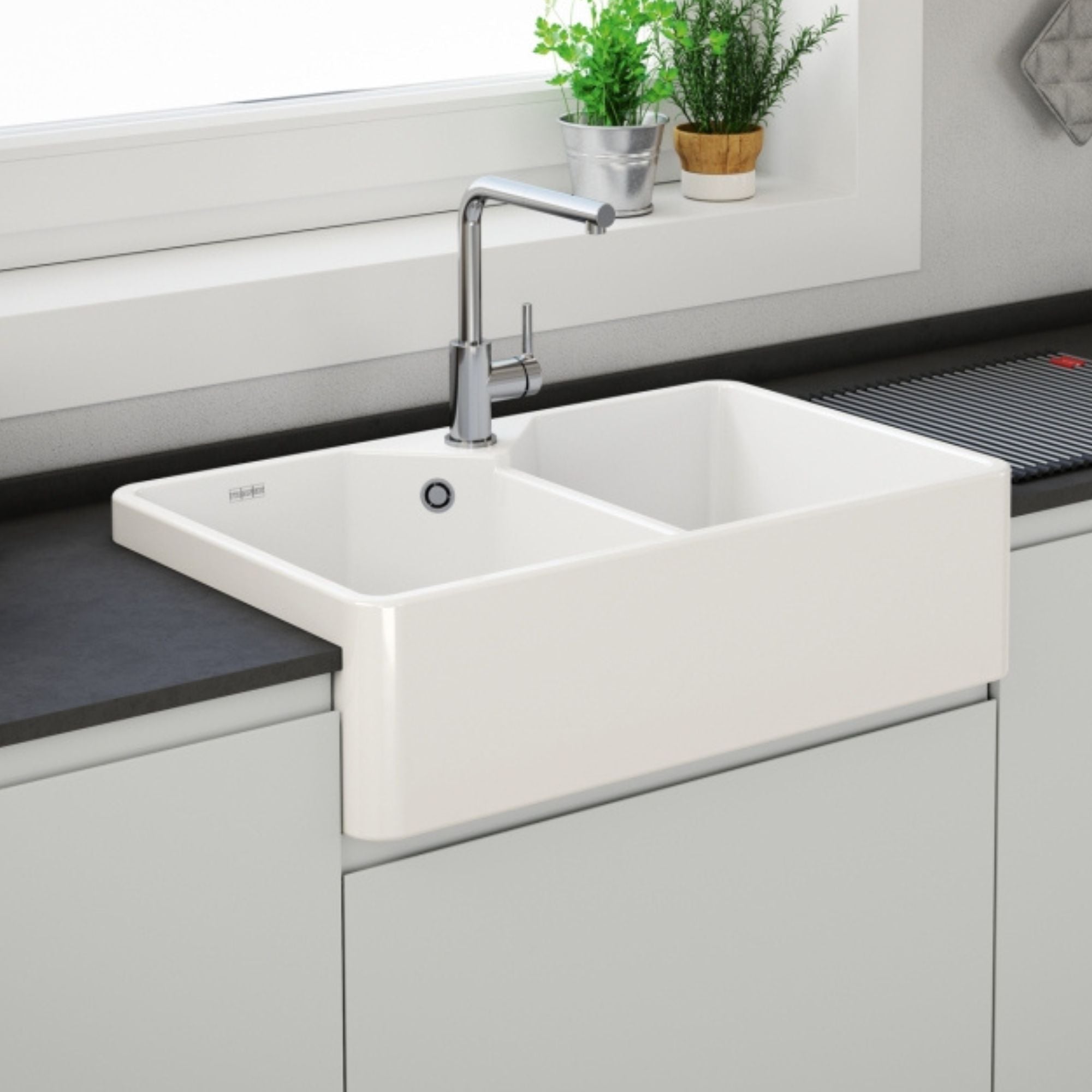 Franke Belfast VBK 720 kitchen sink ceramic gloss white 800x500mm