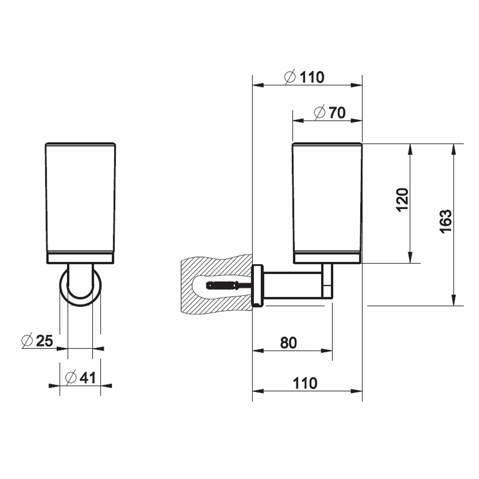 gessi emporio tumbler holder dimensions