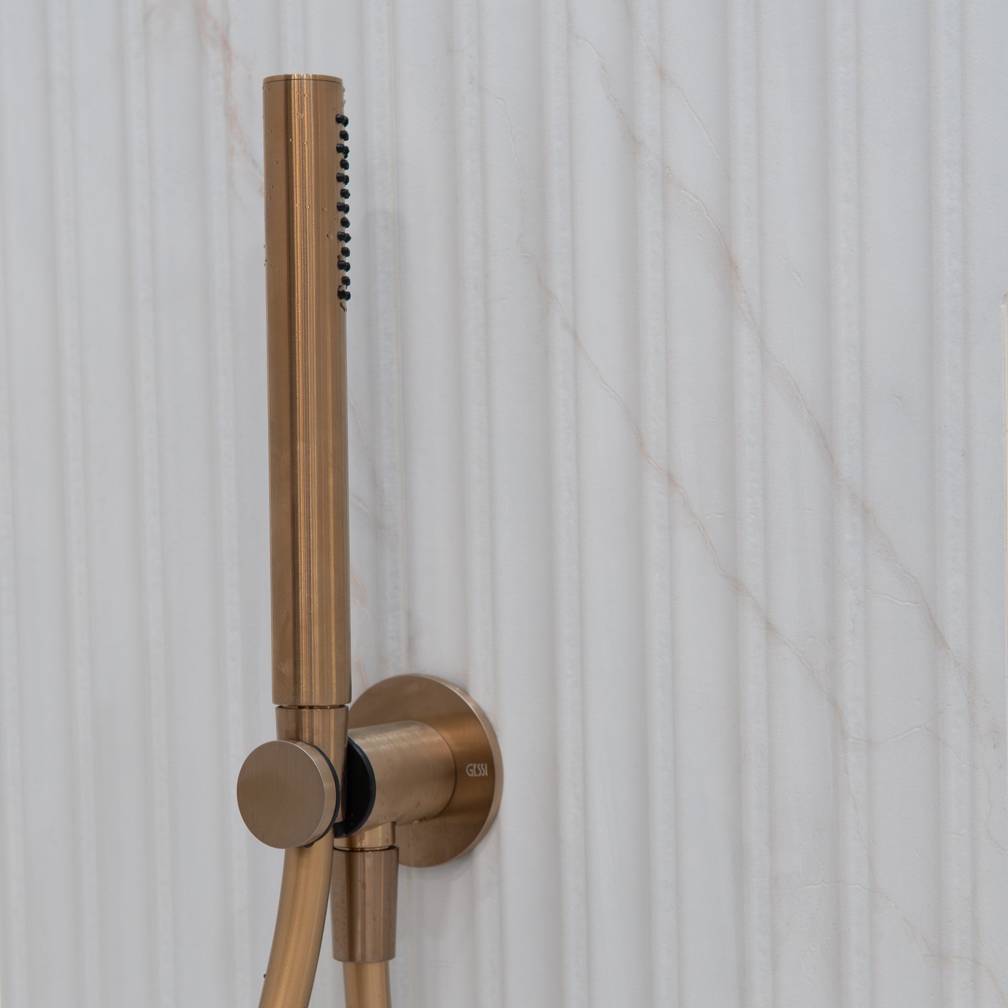 Gessi Manzoni Pencil Shower Handset - Warm Bronze Brushed