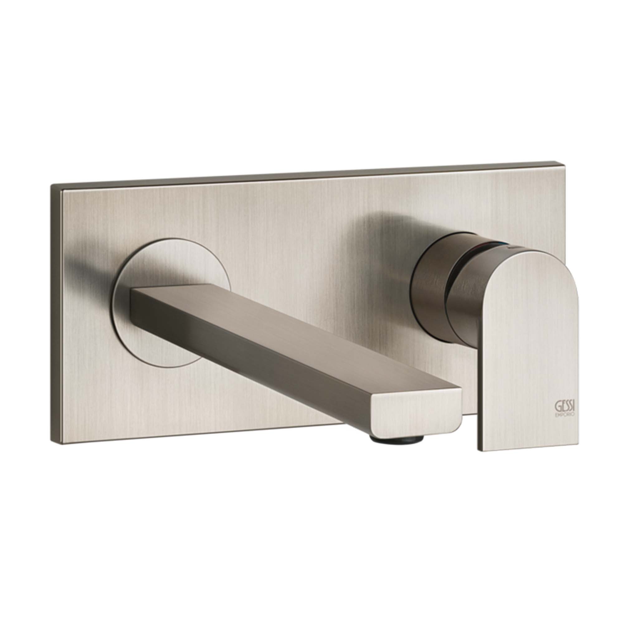 gessi via manzoni 2 hole wall mounted basin mixer finox brushed nickel