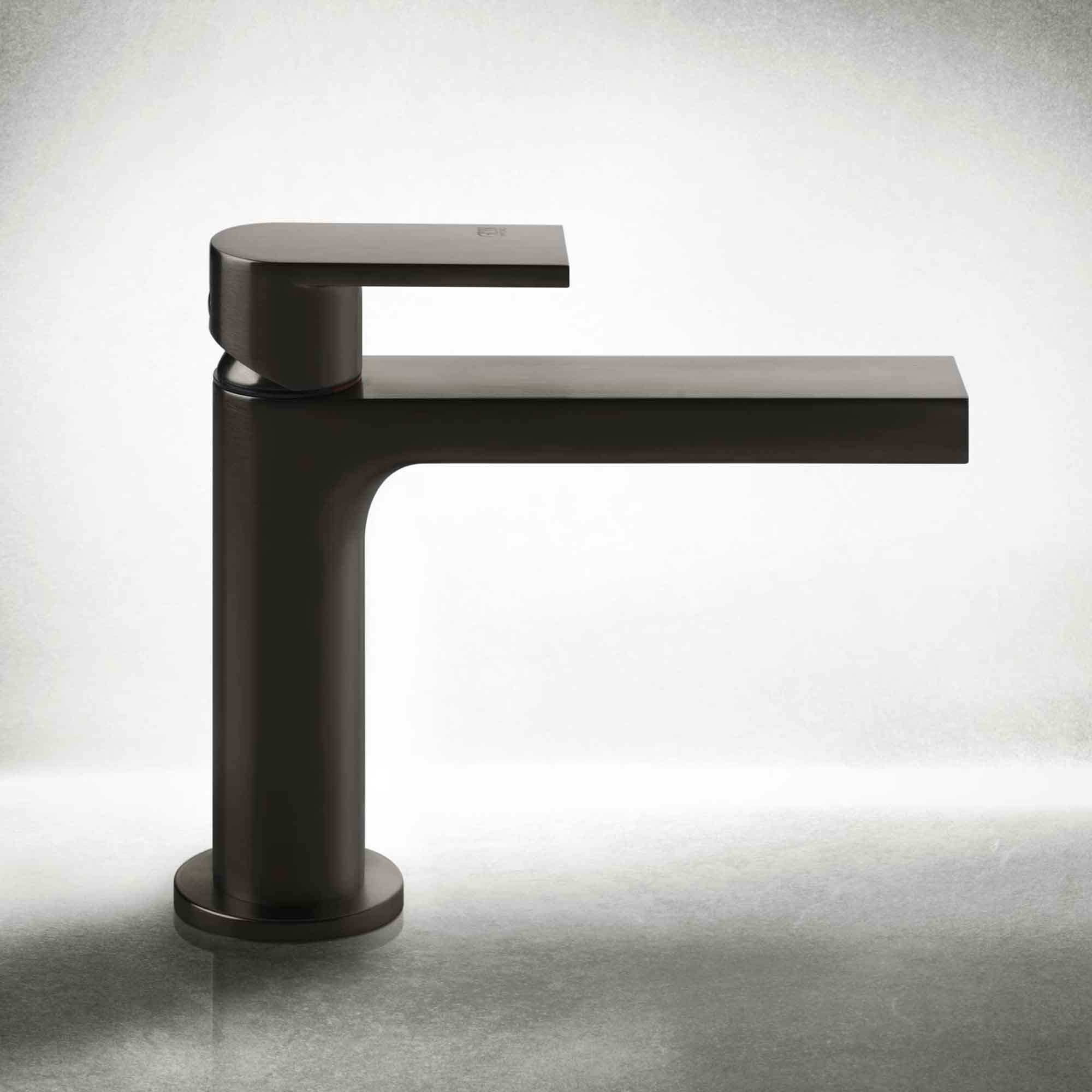 gessi via manzoni basin mixer black metal brushed pvd