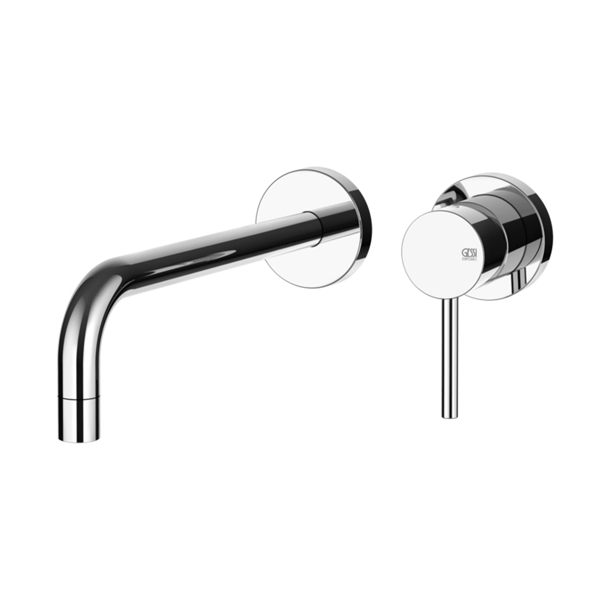 gessi via tortona 2 hole wall mounted basin mixer long spout chrome