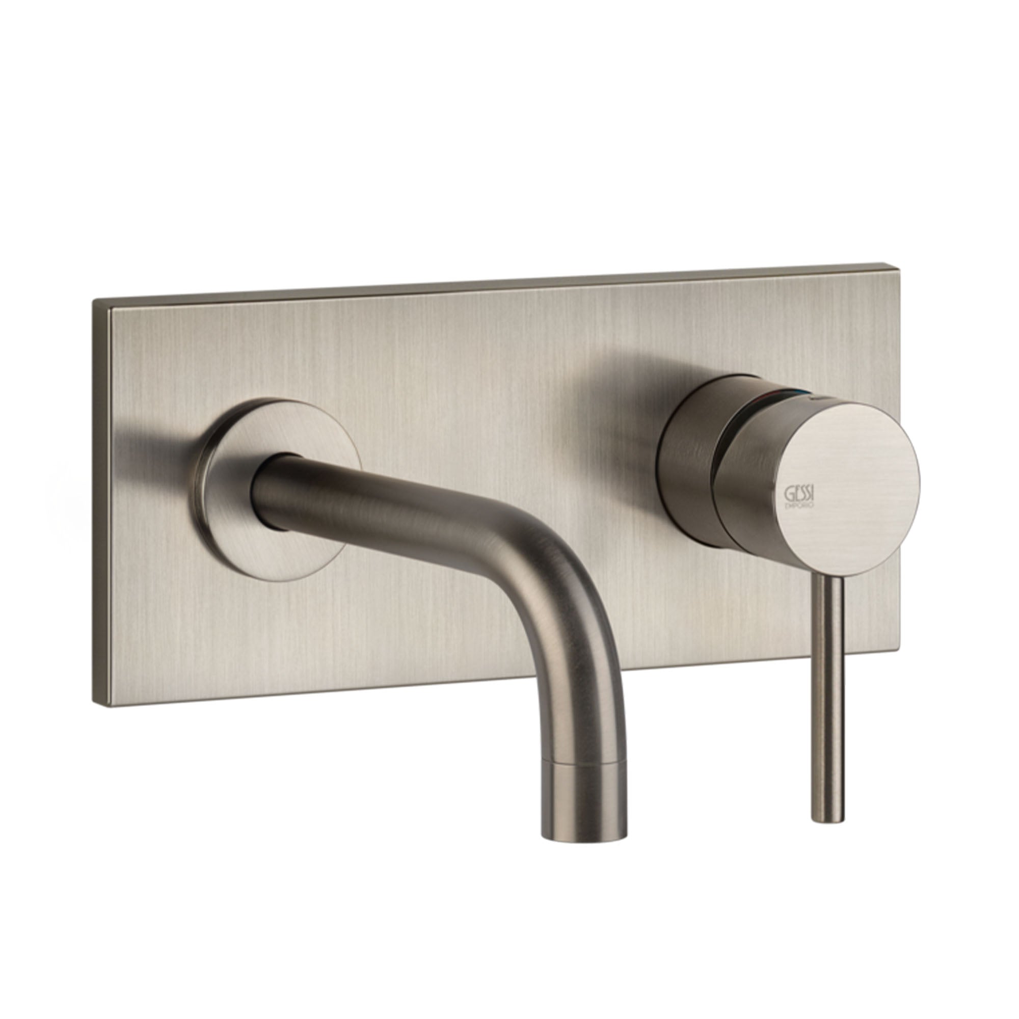 gessi via tortona 2 hole wall mounted basin mixer finox brushed nickel