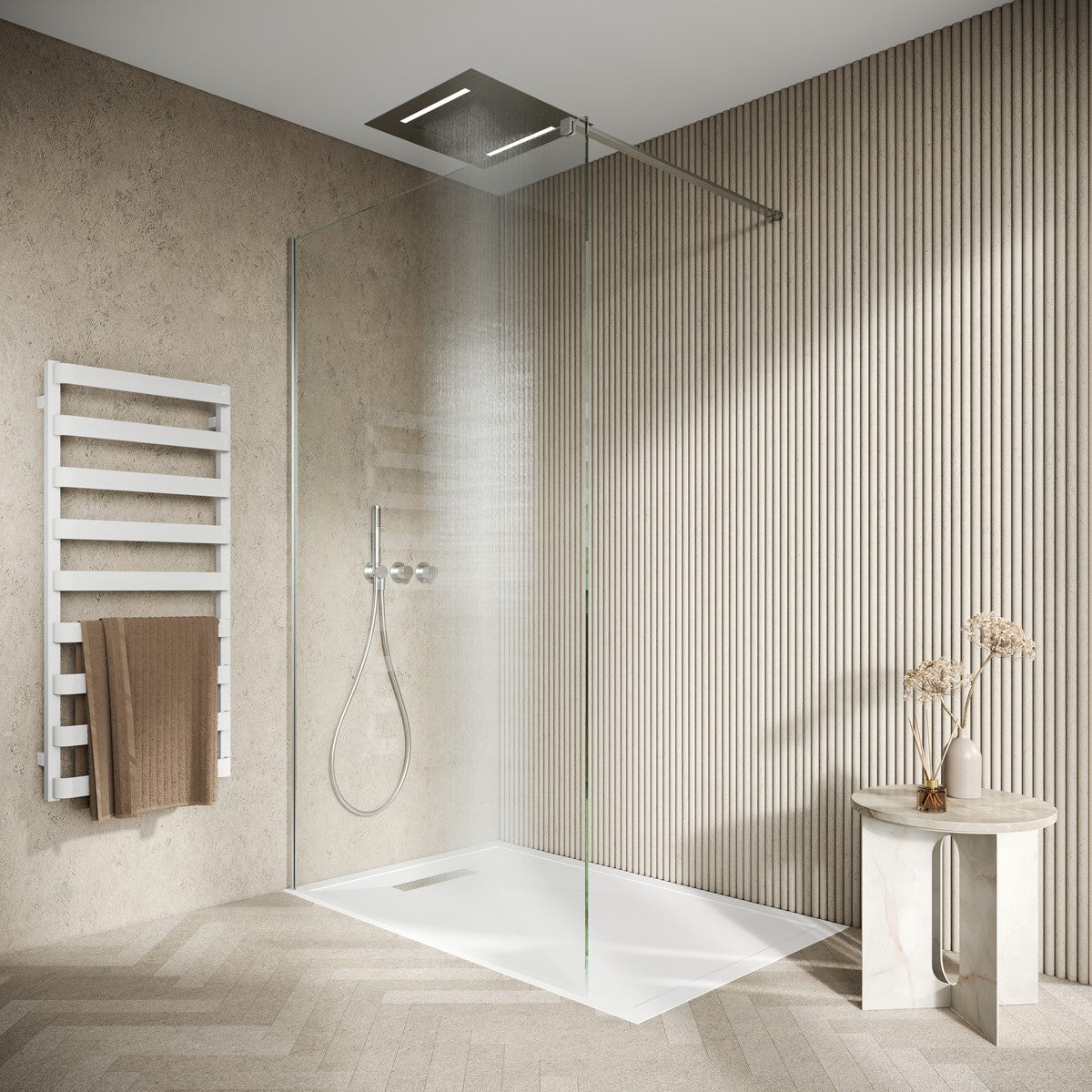 Granlusso™ 8 Clear Glass Wetroom Shower Screen - Chrome