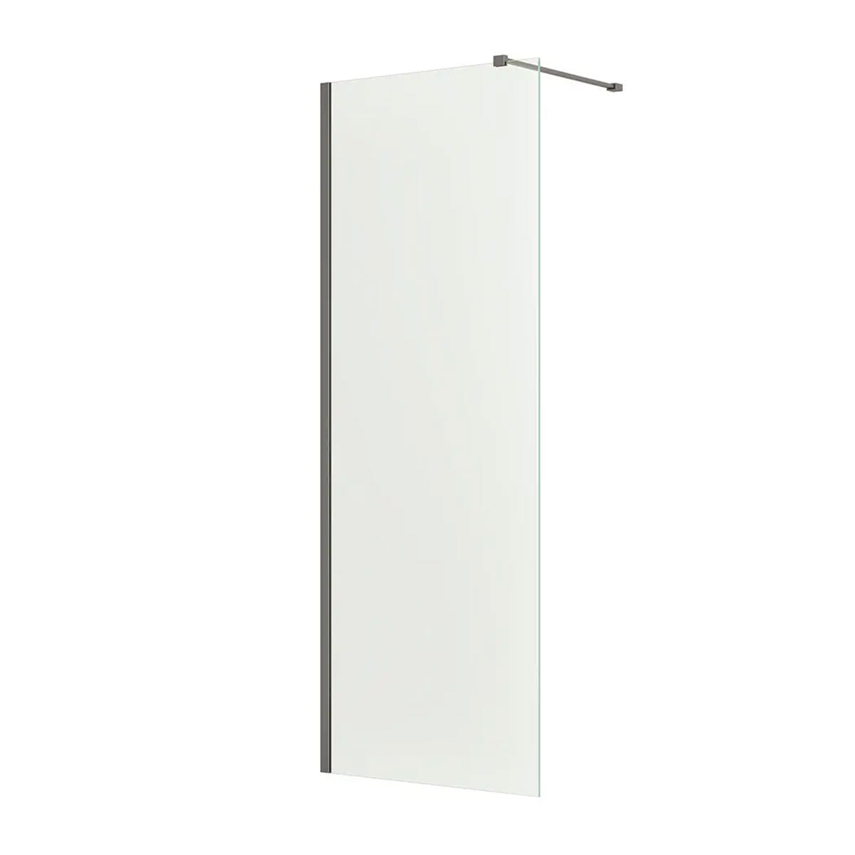 Granlusso 8 Clear Glass Wetroom Shower Screen - Gunmetal