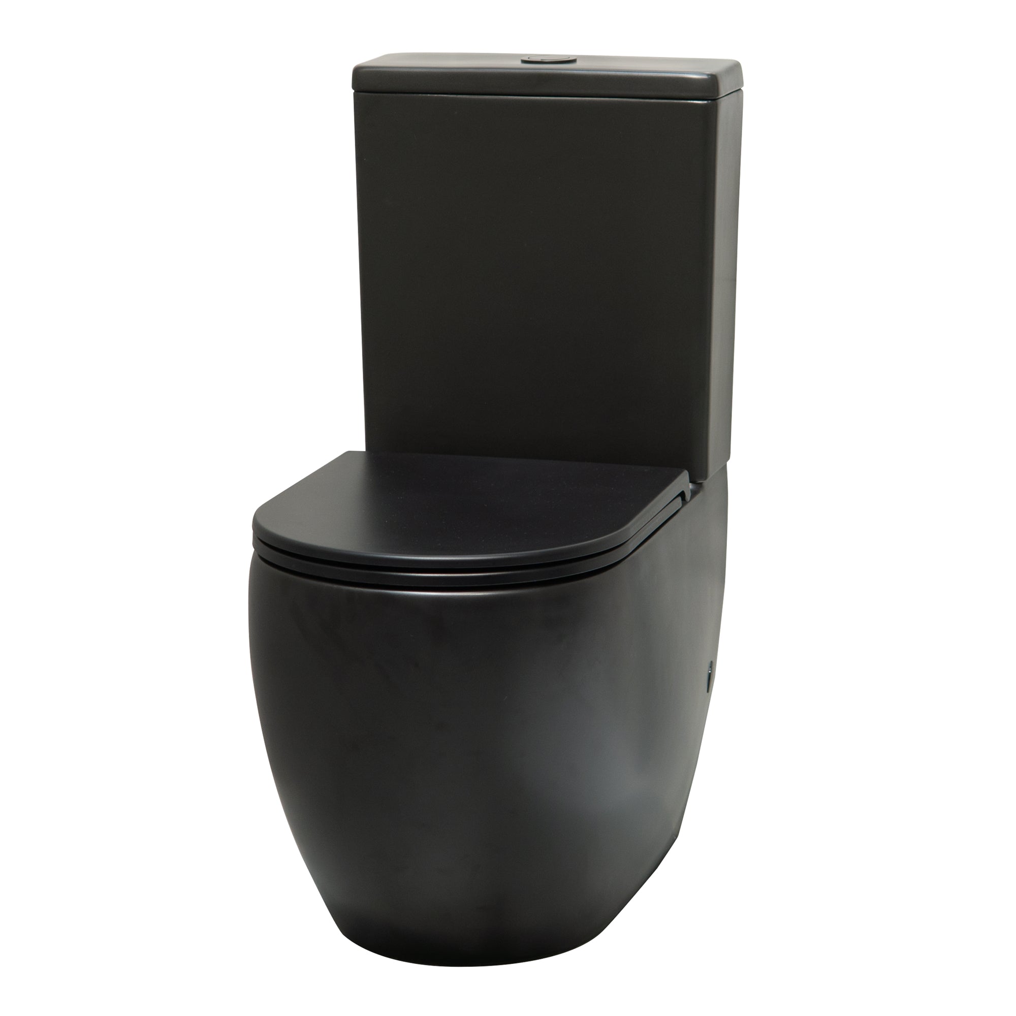 Granlusso™ Amalfi Matt Black Rimless Close Coupled Toilet and Soft Close Seat
