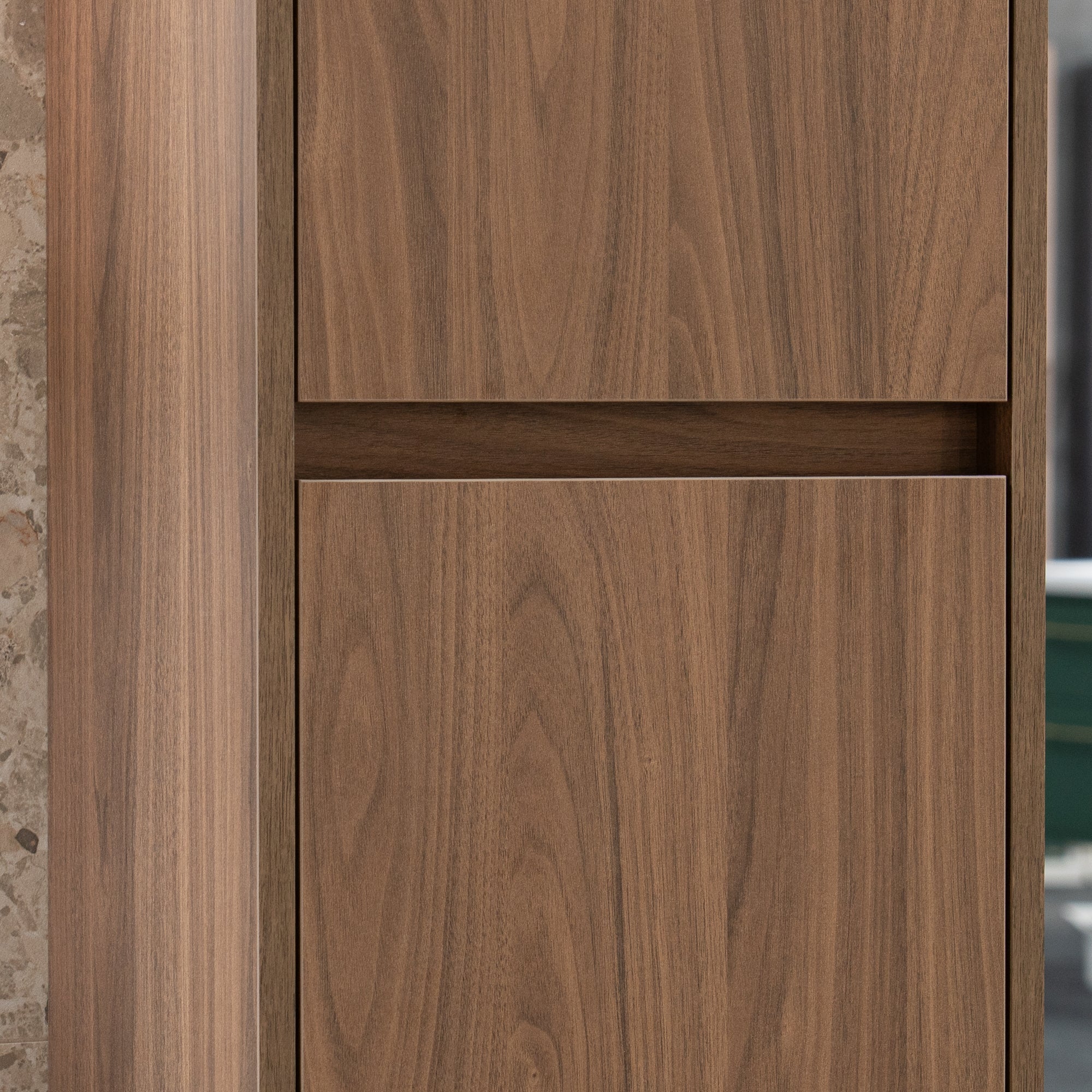 Granlusso Bologna Walnut Tallboy Unit - Wall Mounted