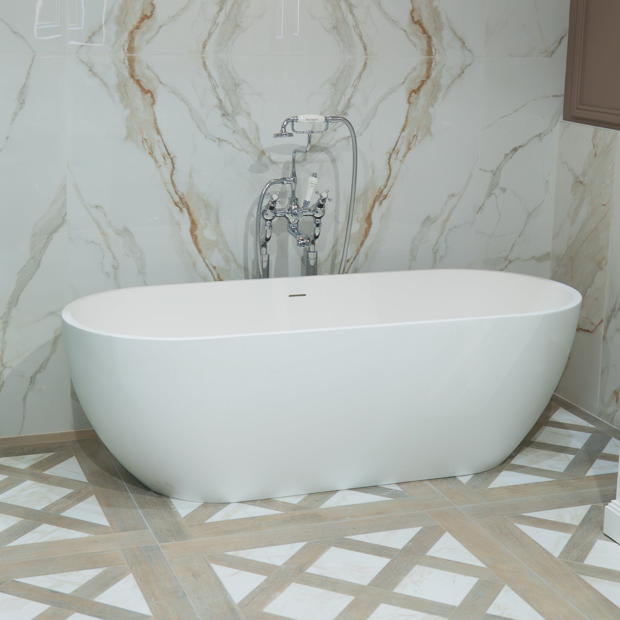 Granlusso™ Faenza 1700mm Freestanding Lightweight Stone Bath - Matte White