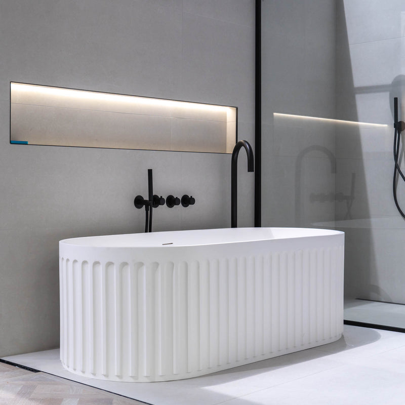 Granlusso Francesca 1700 Freestanding Fluted Stone Bath