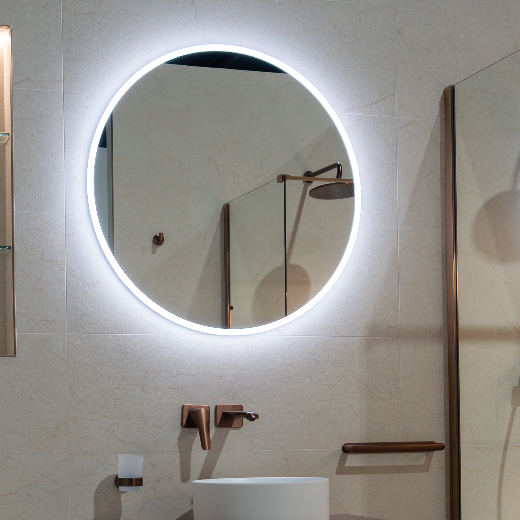 Granlusso Lux Round LED Illuminated Fog Free Mirror