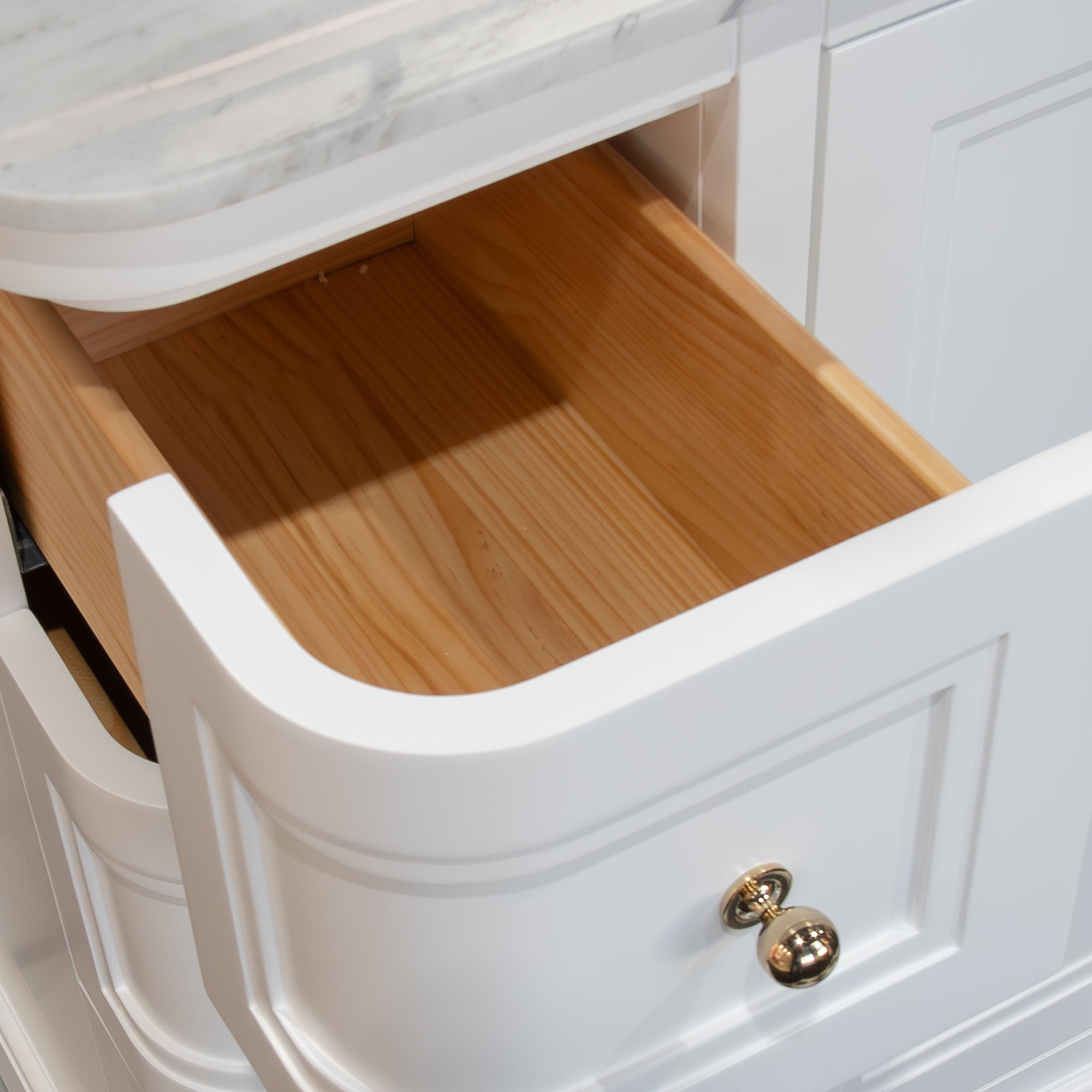 Granlusso New Hampton 1200 Floorstanding Vanity Unit With Marble Carrara Worktop and Basin - white matt