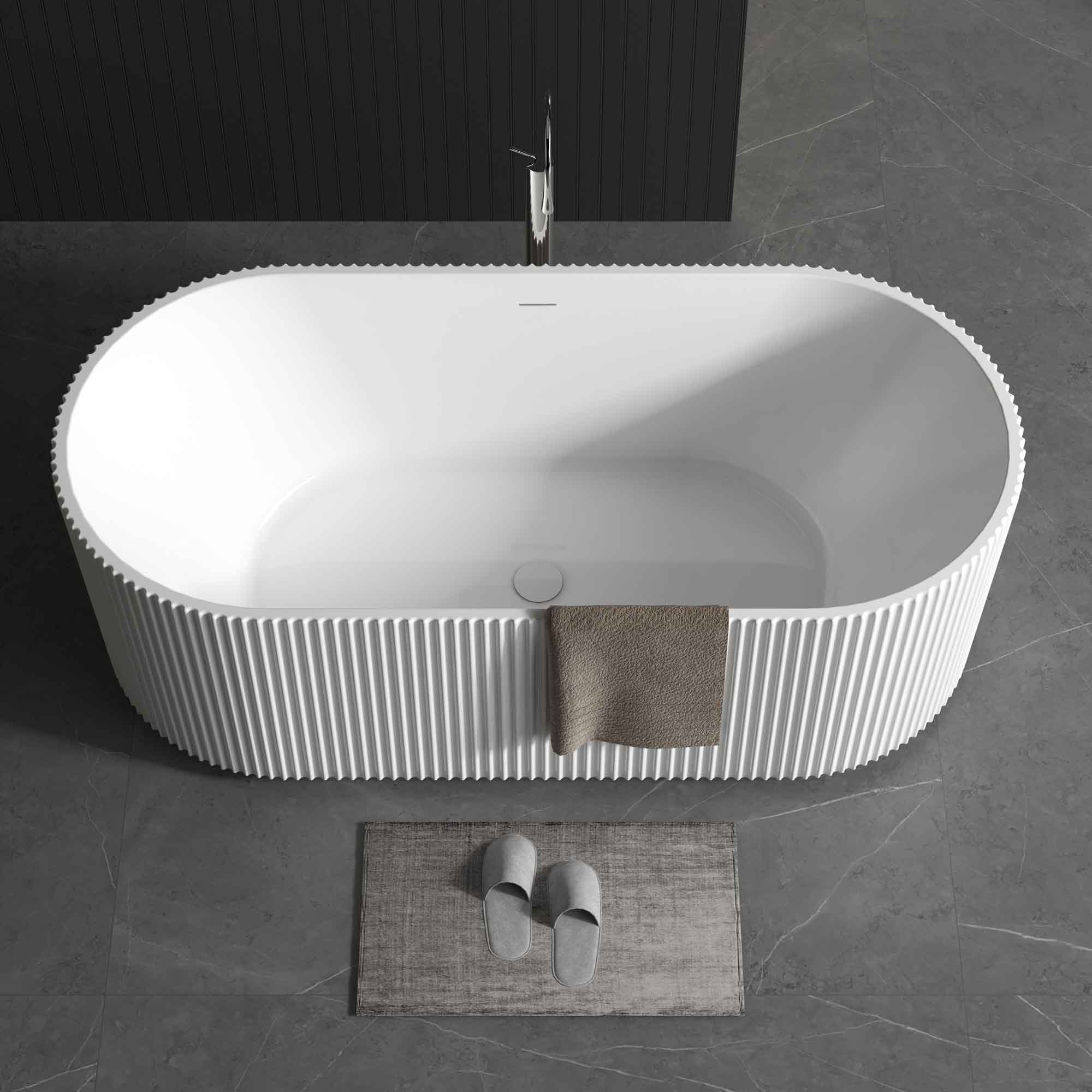 granlusso sant andrea 1700 fluted acrylic freestanding bath