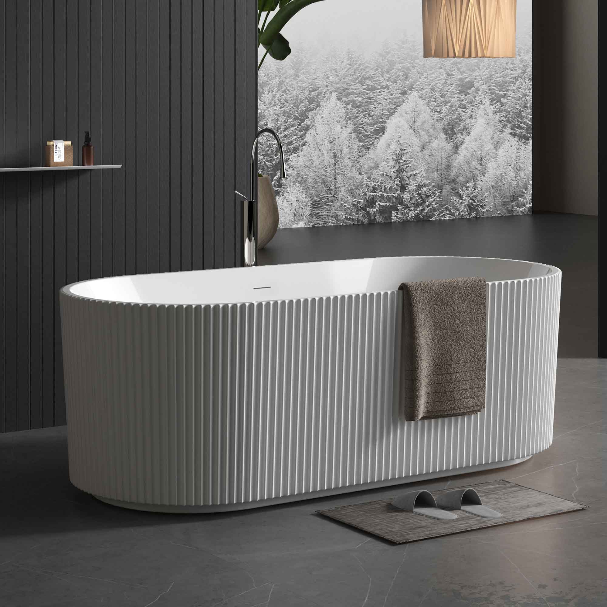 granlusso sant andrea 1700 fluted acrylic freestanding bath