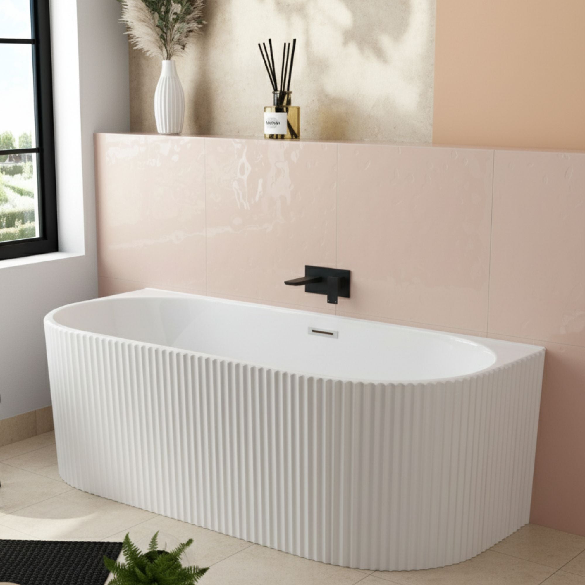 Granlusso™ Sant'Andrea 1700 Back To Wall Freestanding Fluted Bath Acrylic Deluxe Bathrooms