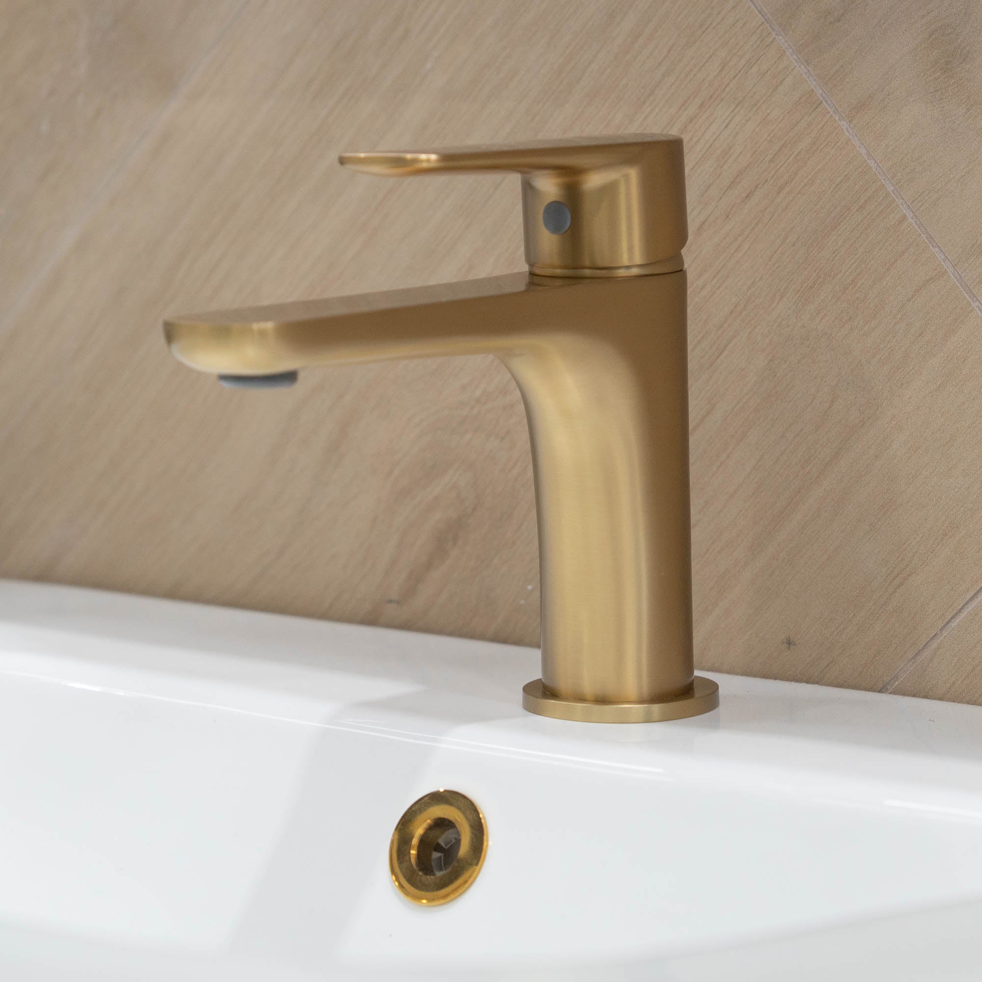 Granlusso Serenity Basin Mixer Brushed Brass with Click-Clack Waste