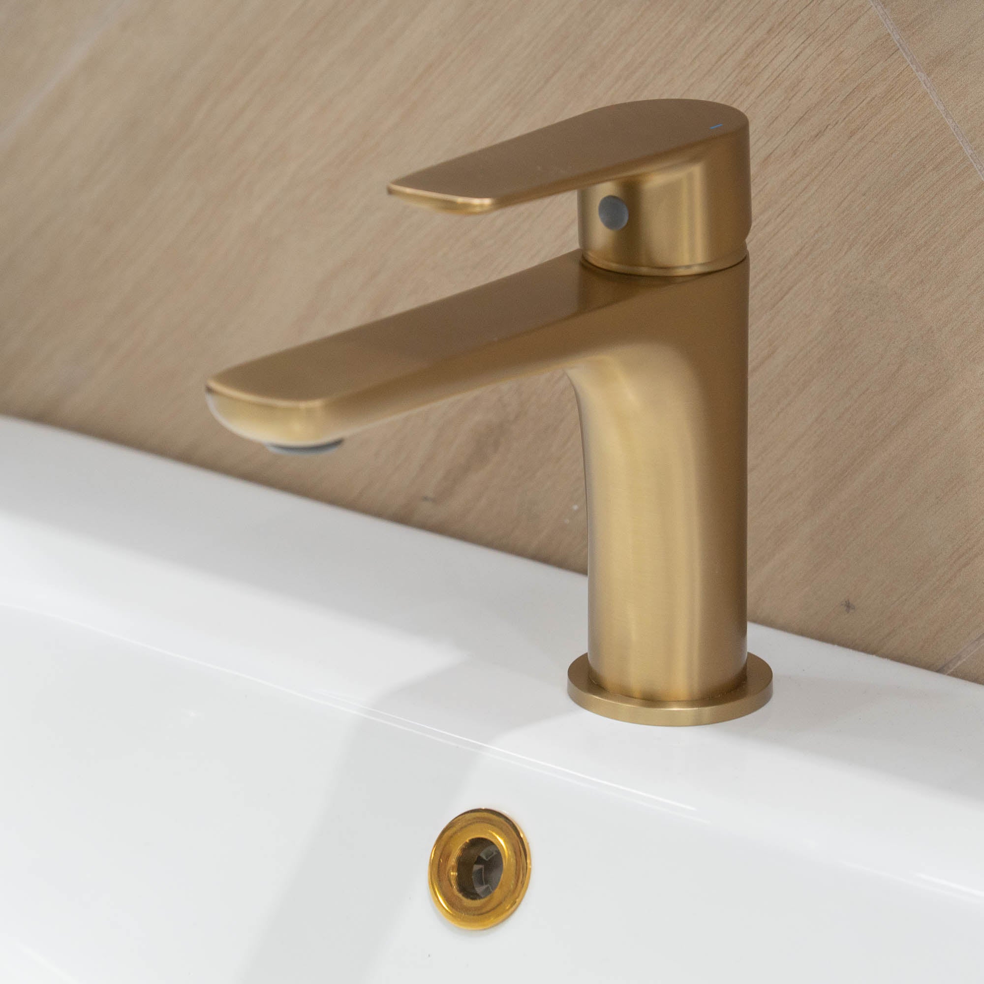 Granlusso Serenity Basin Mixer Brushed Brass with Click-Clack Waste