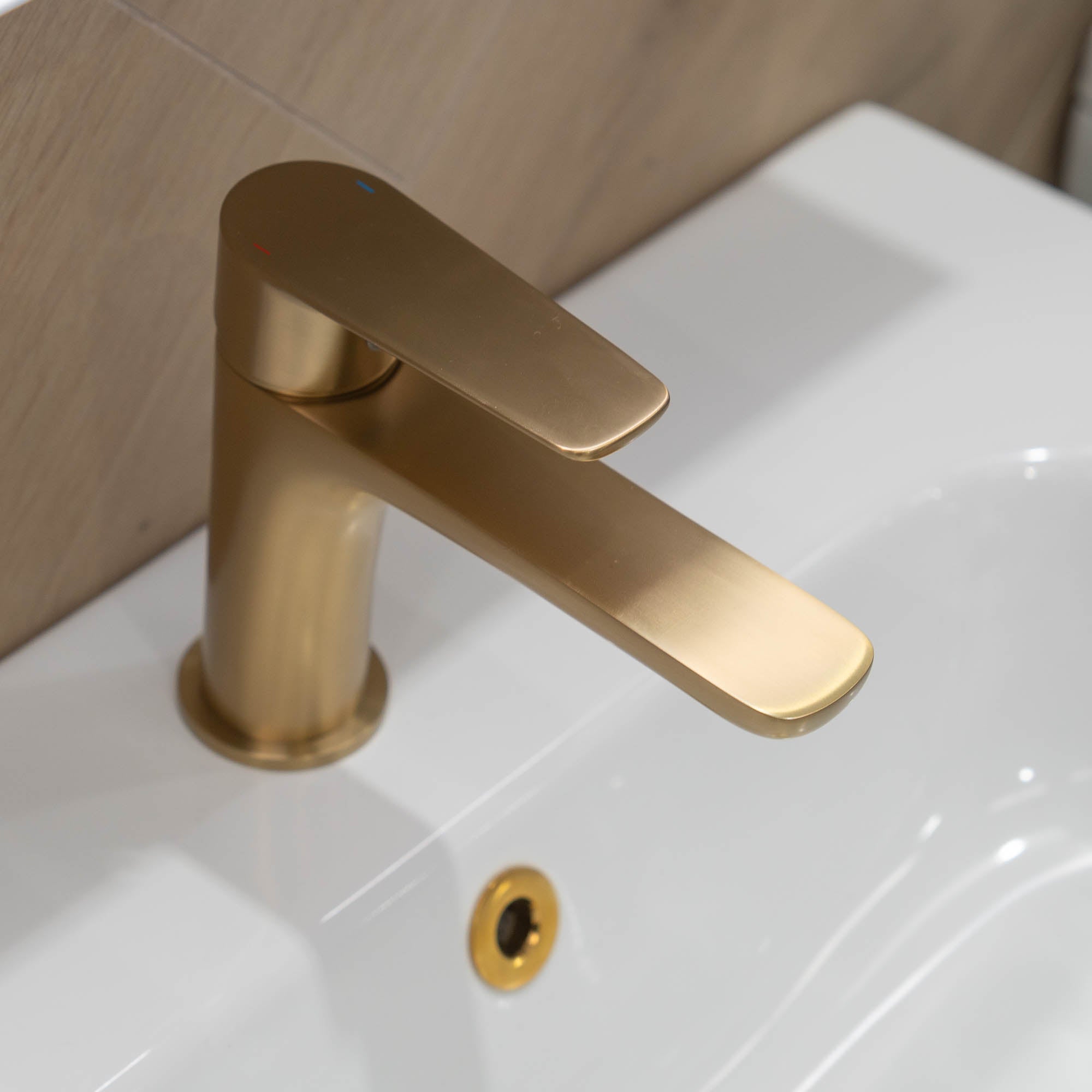 Granlusso Serenity Basin Mixer Brushed Brass with Click-Clack Waste