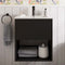 hackney 500mm wall mounted vanity unit with basin and open shelf matt black