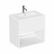 hackney 600mm wall mounted vanity unit with basin and open shelf gloss white