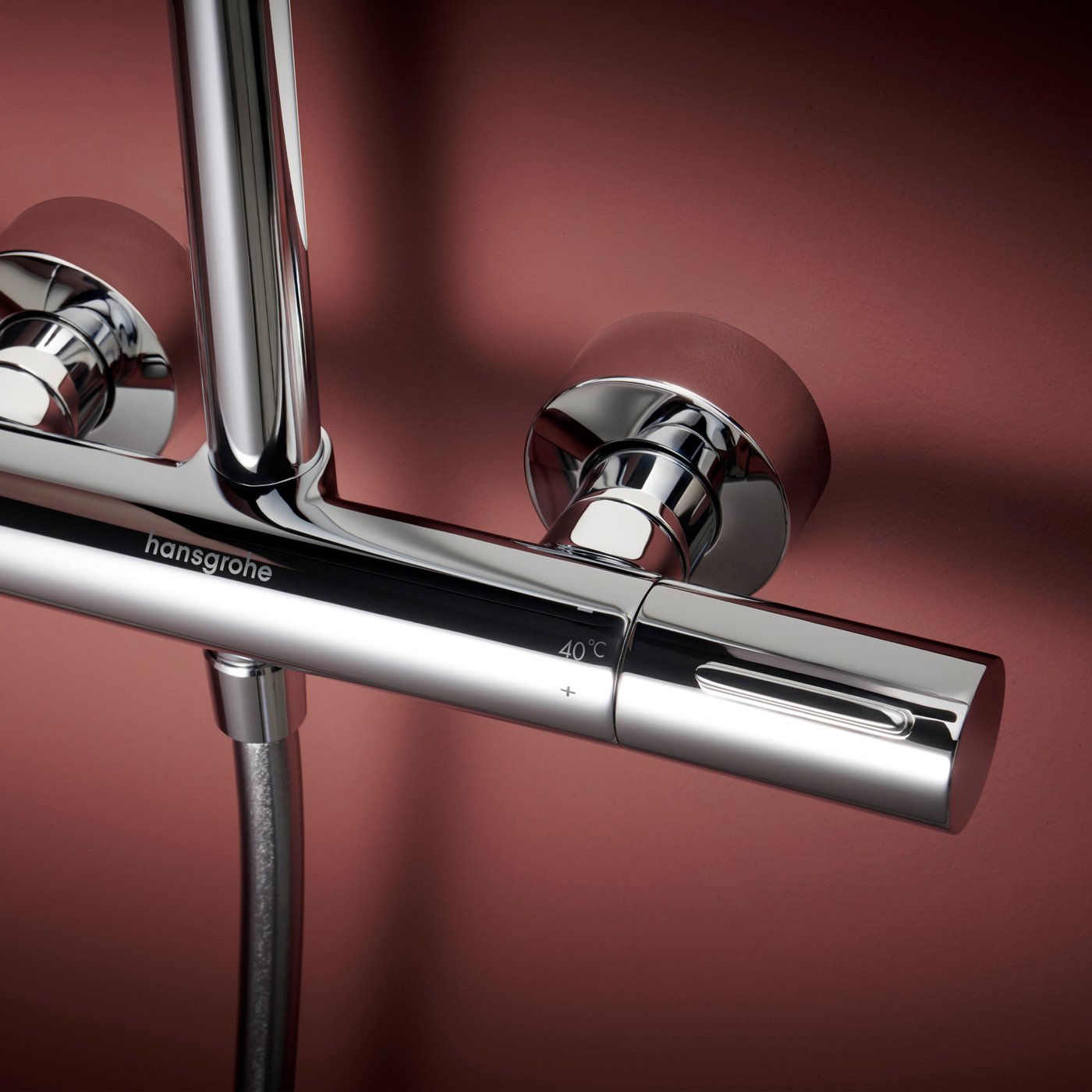 Hansgrohe Raindance Alive shower system thermostat in chrome, supplied by Deluxe Bathrooms.