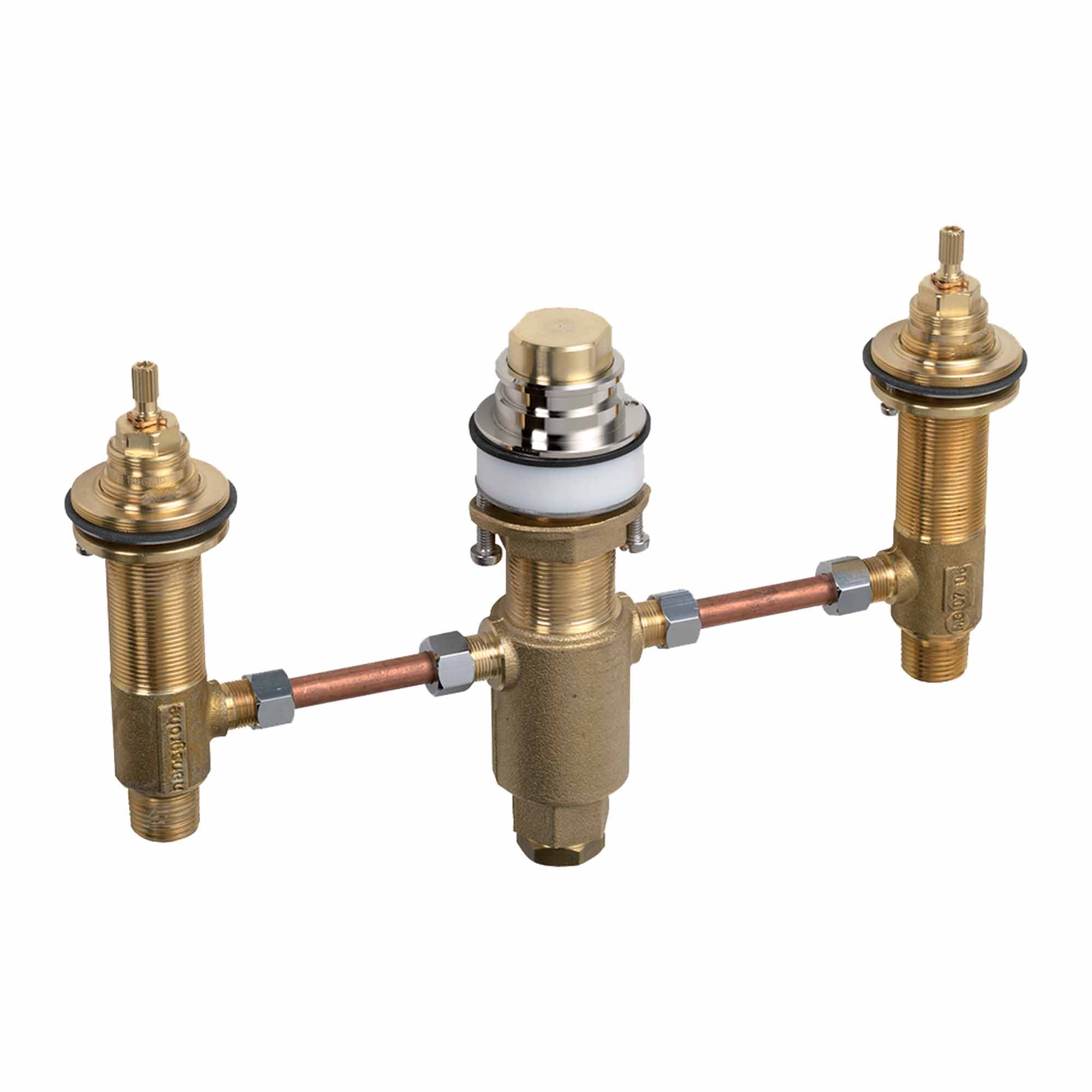 hansgrohe basic set for 3 hole rim mounted bath mixer