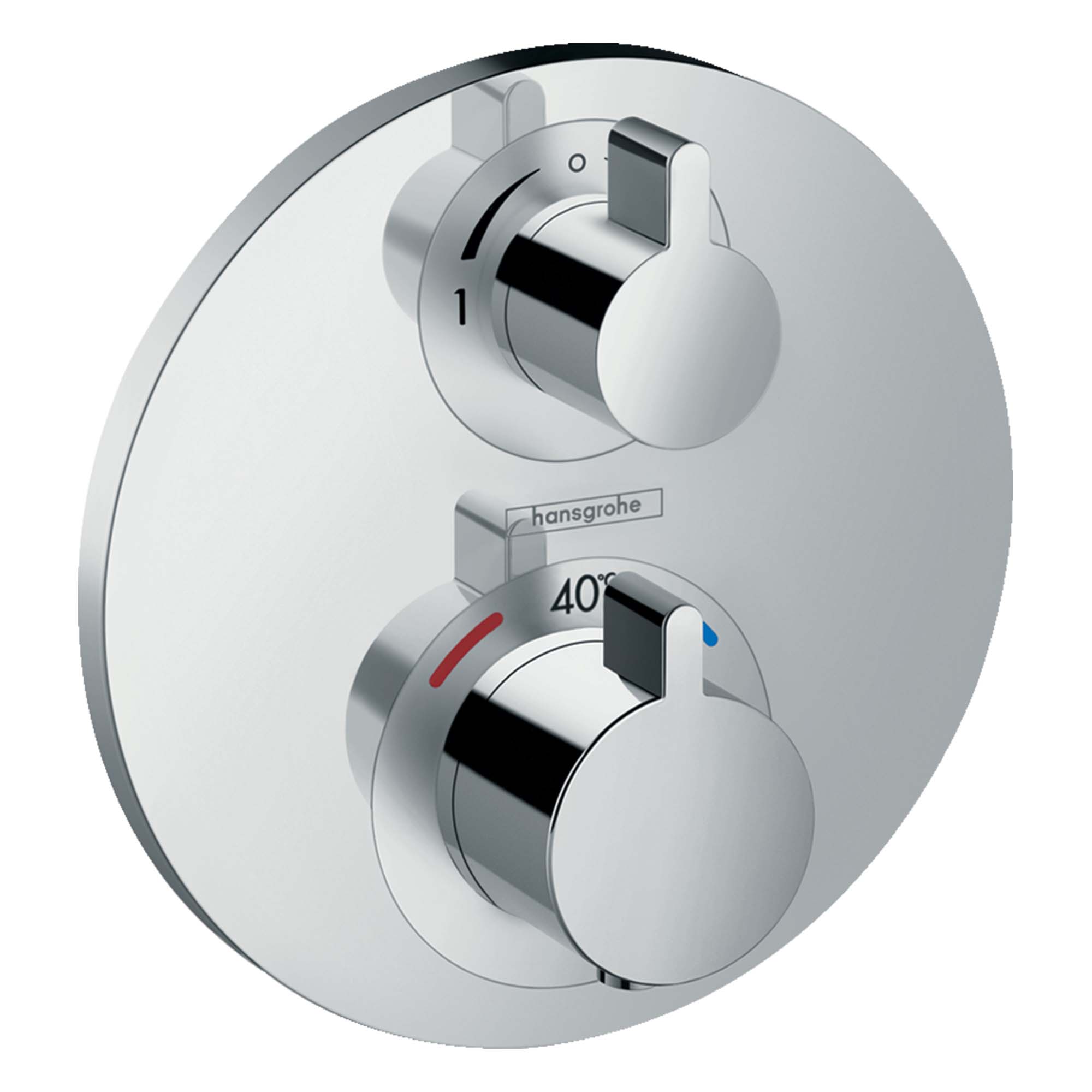 hansgrohe ecostat s round thermostatic shower valve for concealed installation for 2 outlets