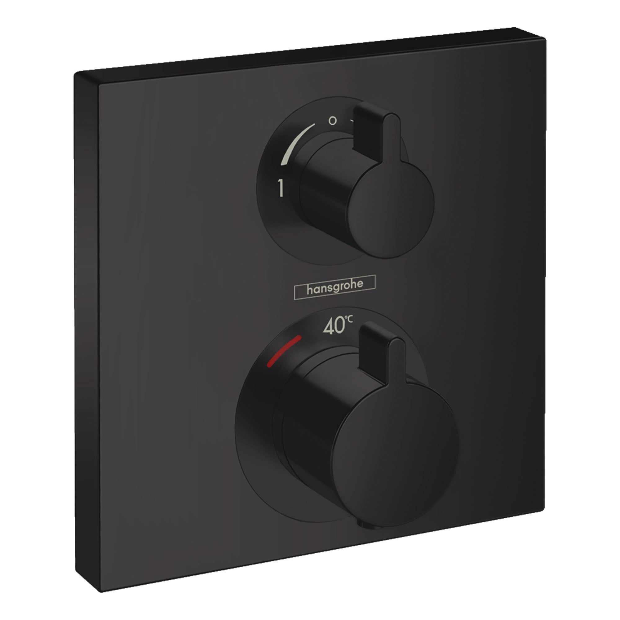 hansgrohe ecostat square thermostatic valve for concealed installation for 2 outlets matt black