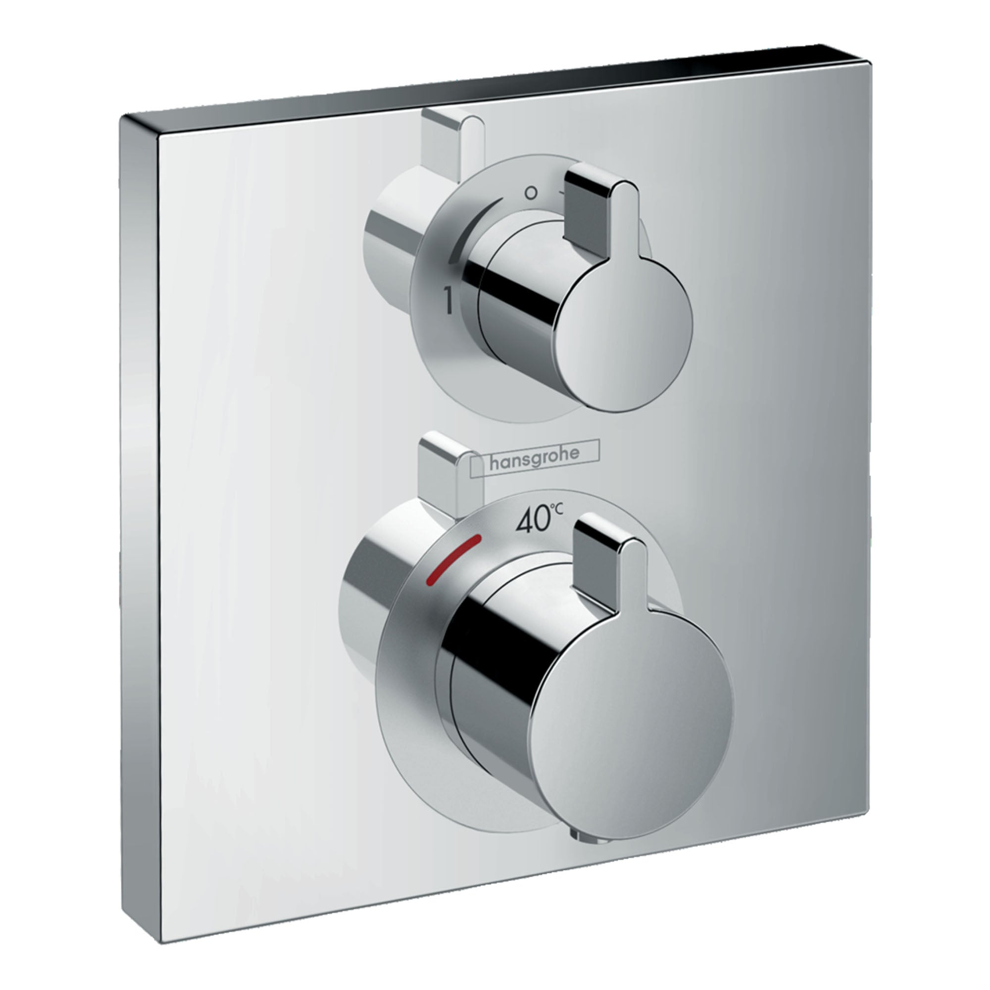 hansgrohe ecostat square thermostatic valve for concealed installation for 2 outlets chrome