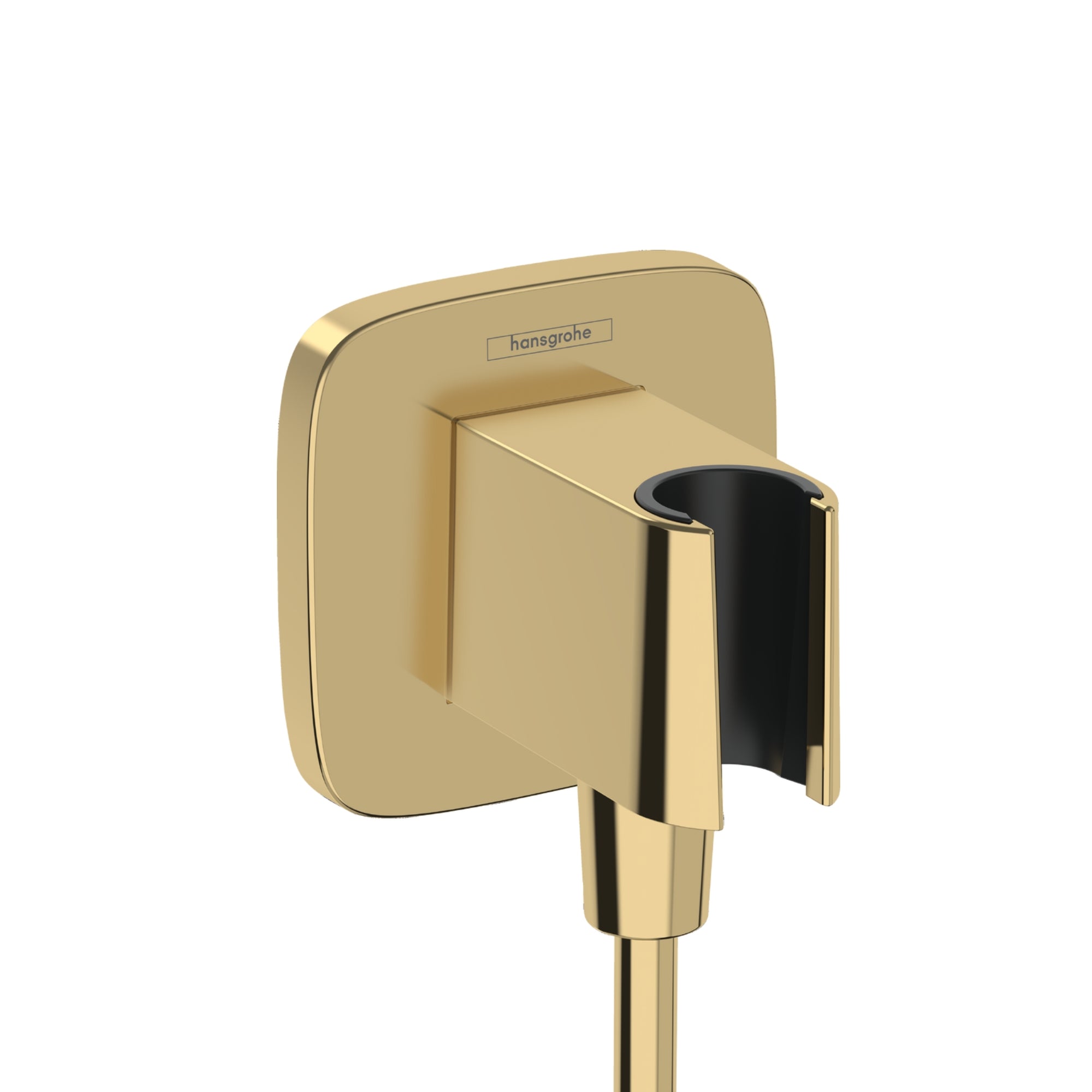 Hansgrohe FixFit Q Wall Outlet With Shower Holder Polished Gold Optic