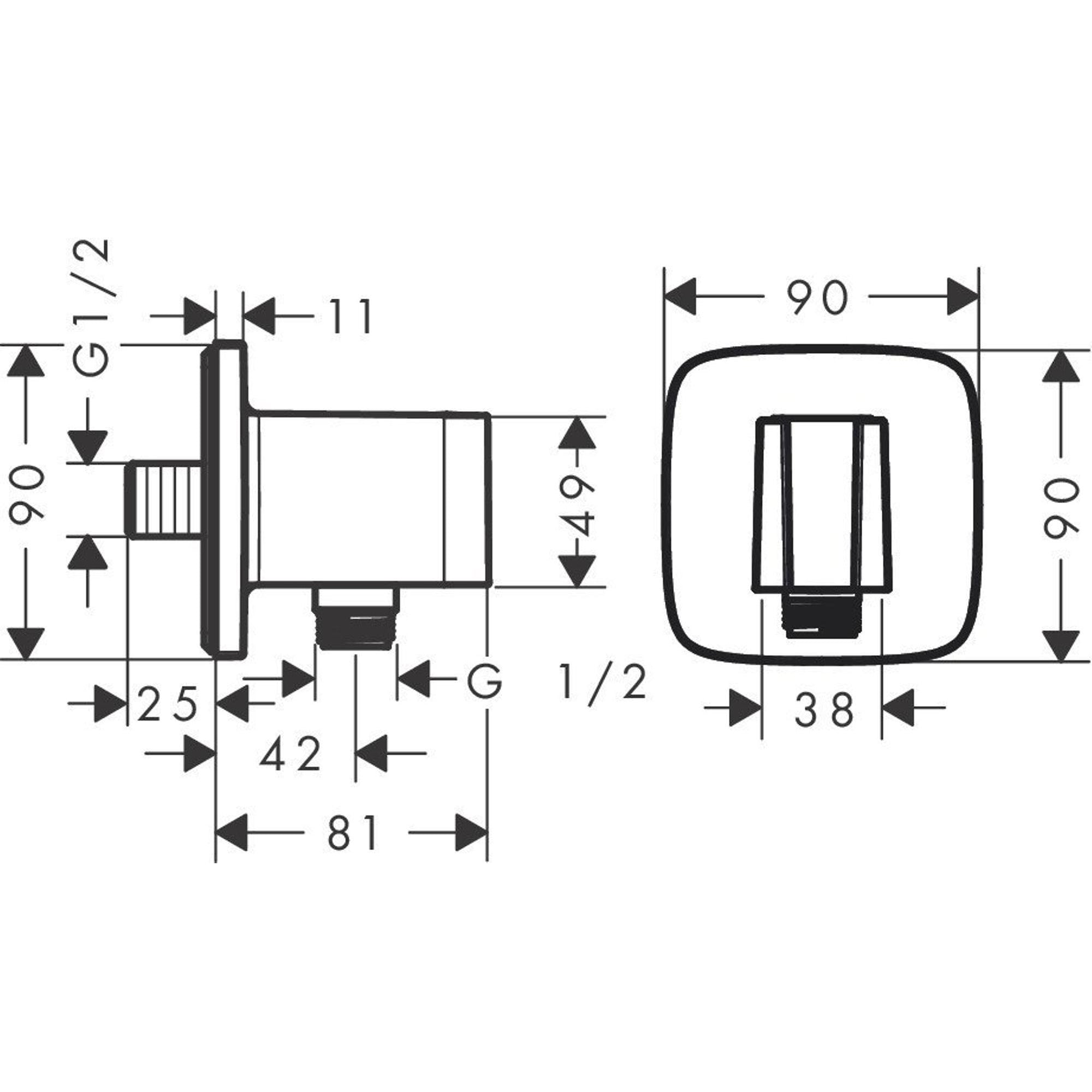 Hansgrohe FixFit Q Wall Outlet With Shower Holder