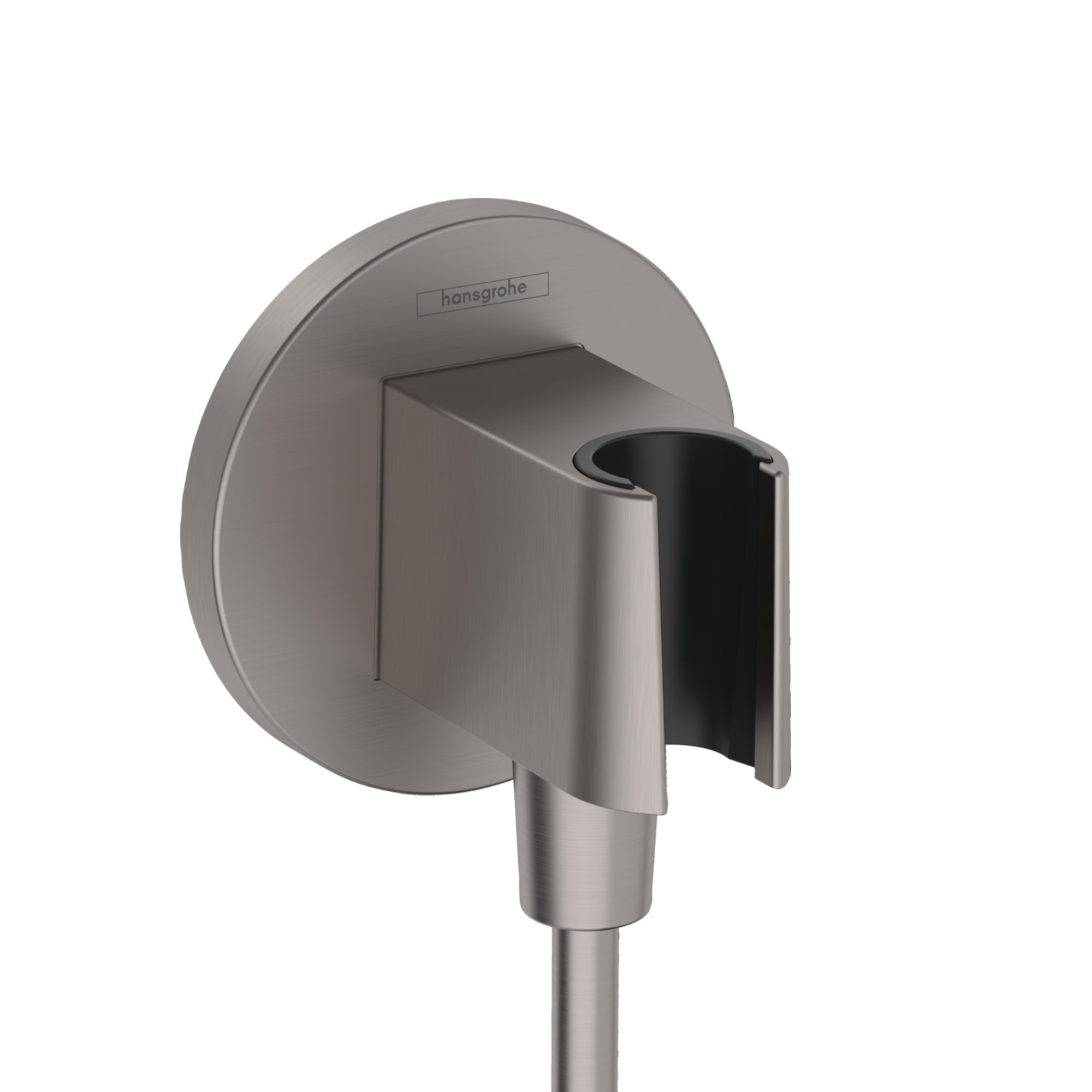 Hansgrohe FixFit S Wall Outlet With Shower Holder Brushed Black Chrome