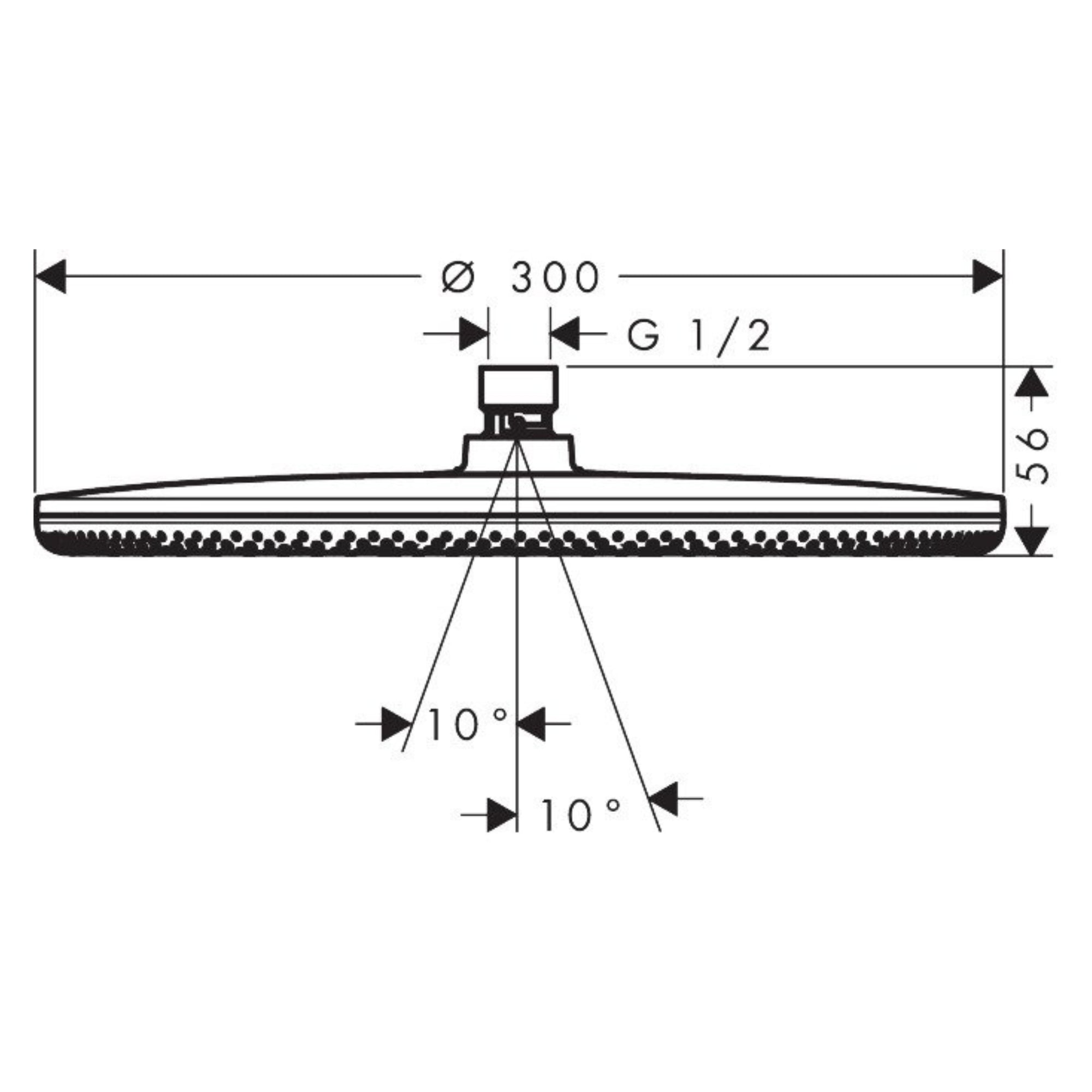 Hansgrohe Raindance Alive S Overhead Shower 300 1jet Technical Drawing
