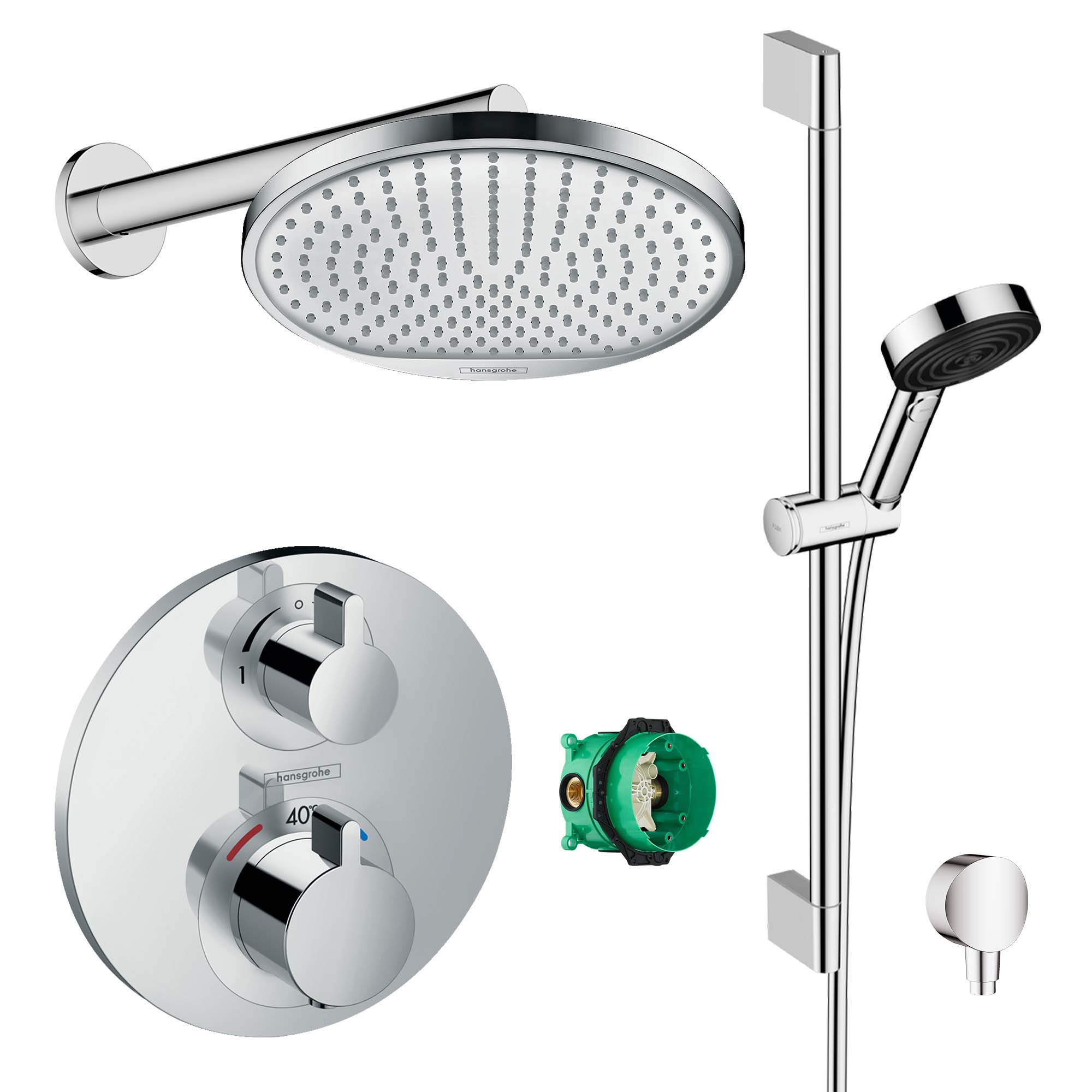 hansgrohe round select 2 outlet crometta s240 overhead with pulsify handset chrome