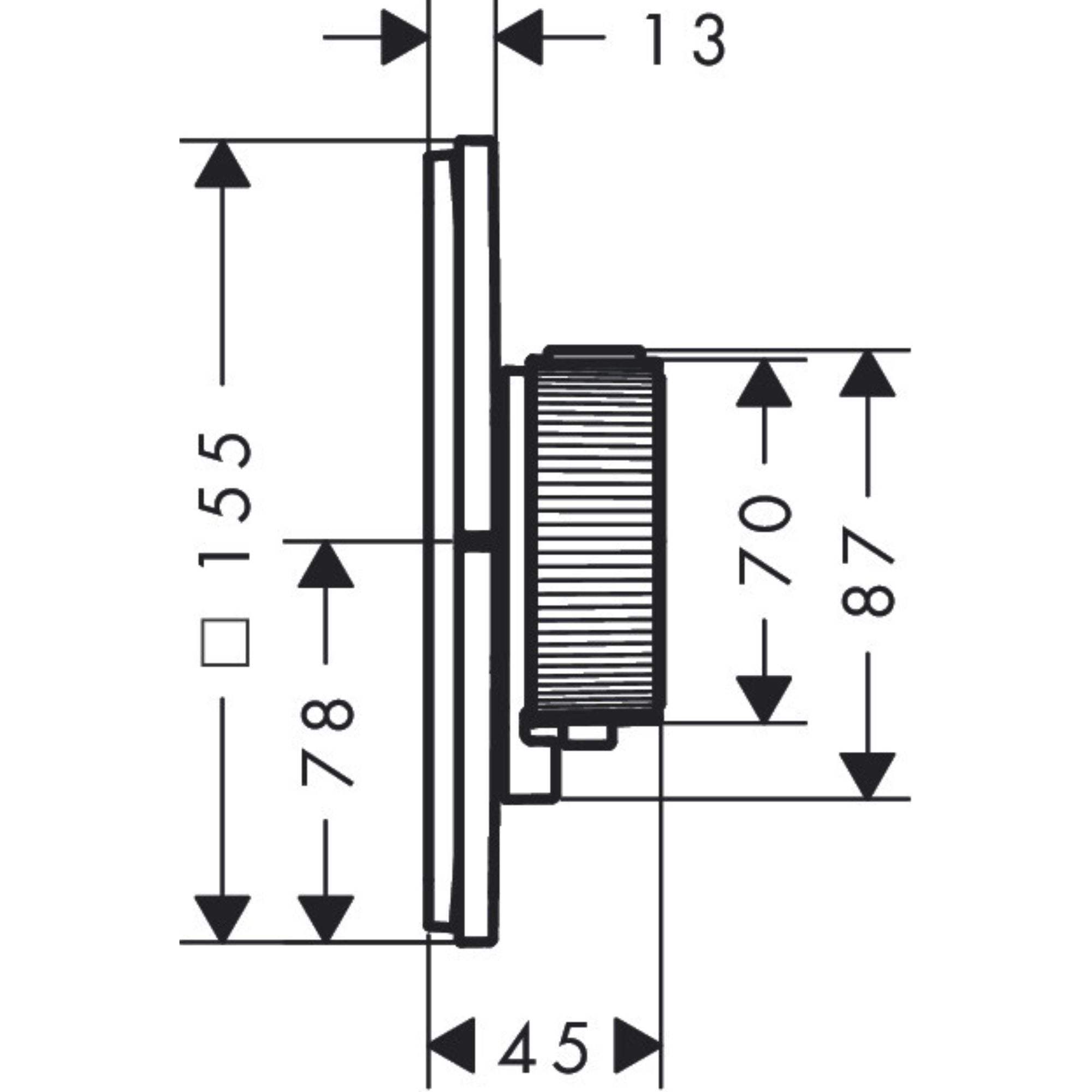 Axor Showerselect ID 2 Outlet Shower Valve Technical Drawing