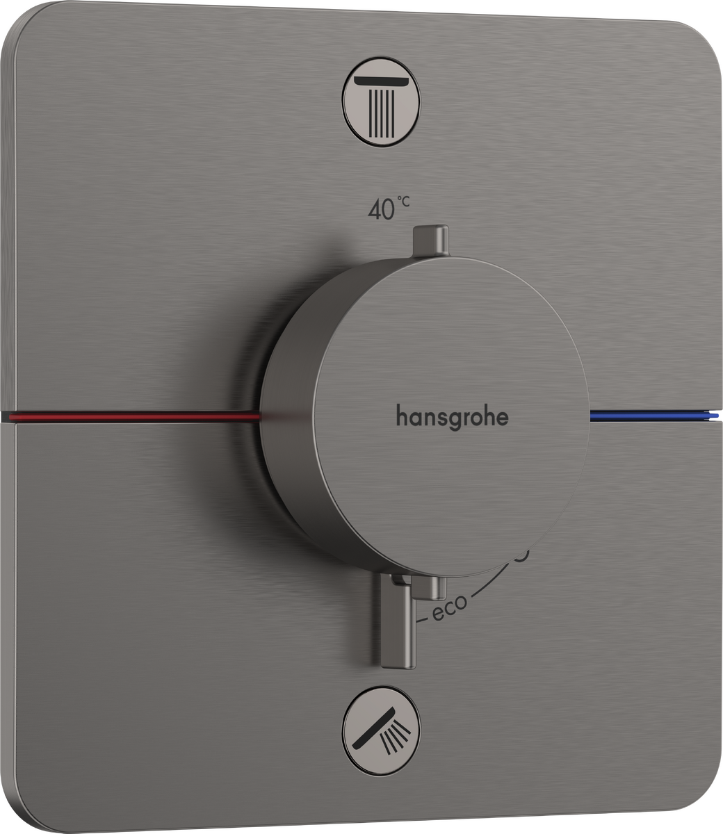 Hansgrohe ShowerSelect Comfort Q Thermostatic 2 Outlet Shower Valve Brushed Black Chrome
