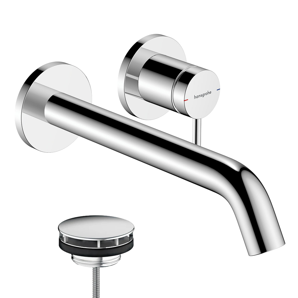 hansgrohe tecturis s 225 wall mounted single lever basin-mixer tap with waste chrome