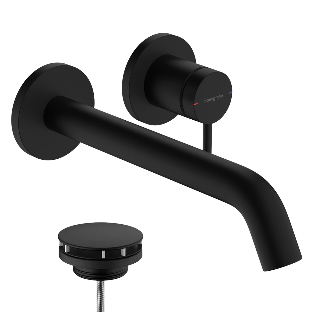 hansgrohe tecturis s 225 wall mounted single lever basin-mixer tap with waste matt black