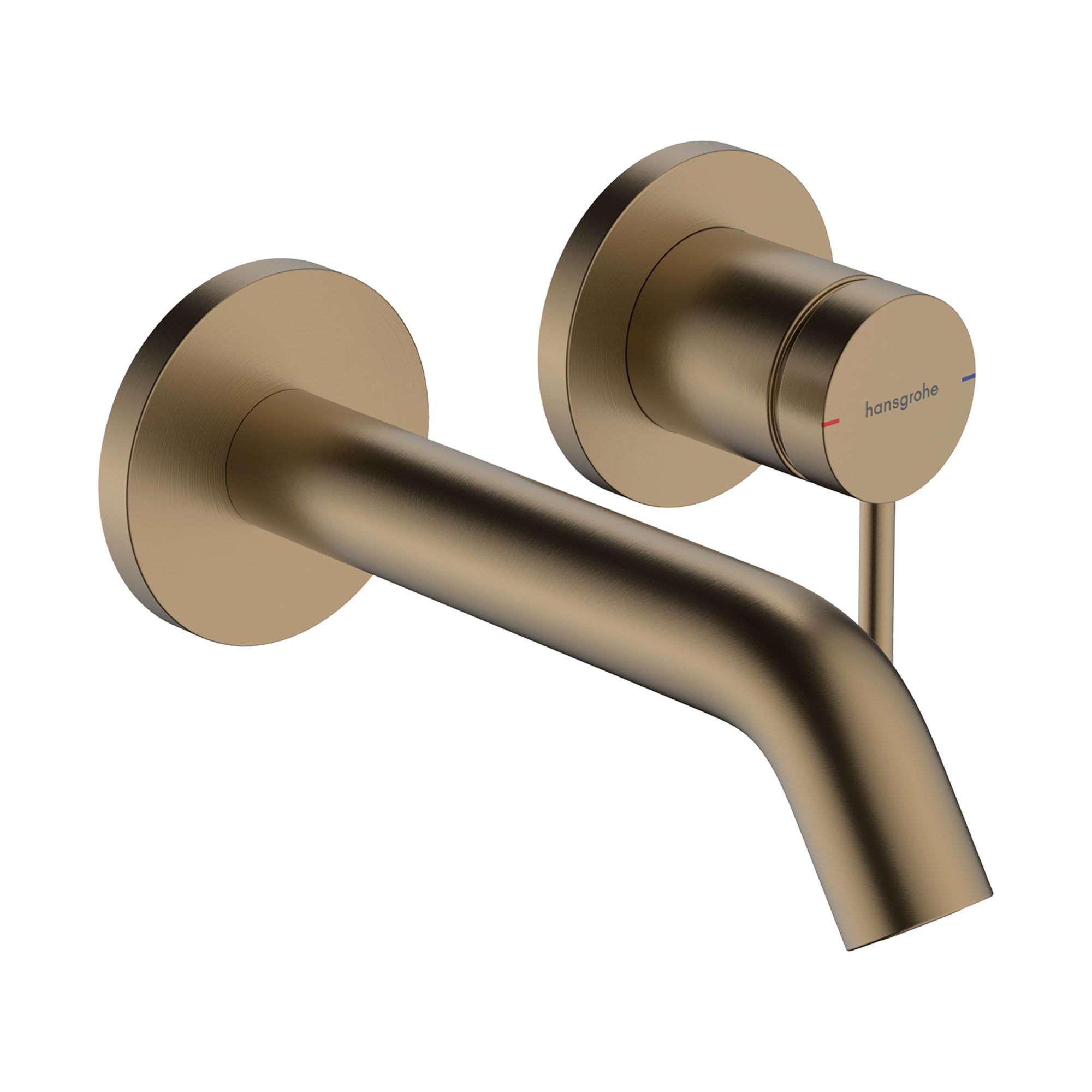 hansgrohe tecturis s wall mounted single lever basin-mixer tap with waste brushed bronze