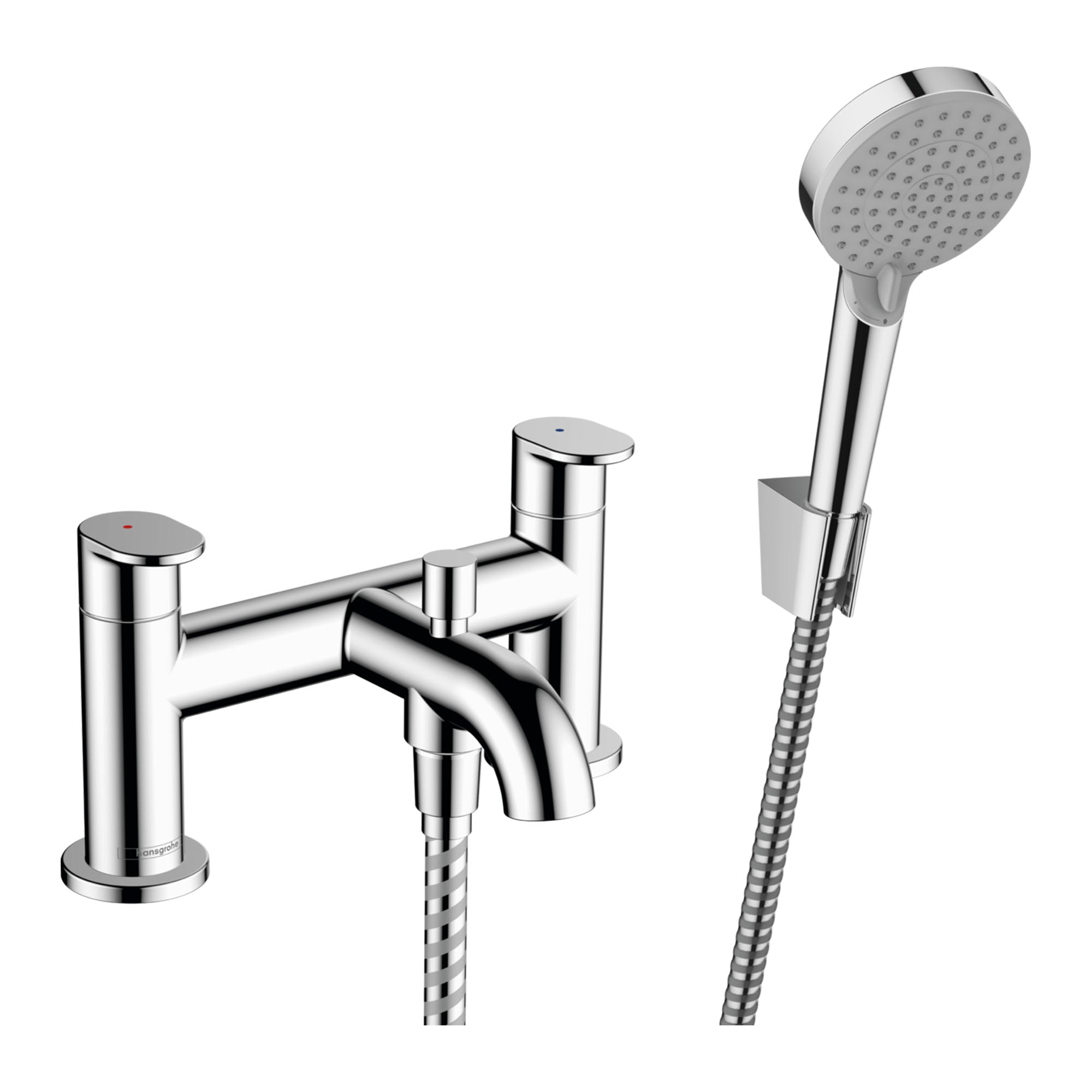 hansgrohe vernis blend 2 hole deck mounted bath shower mixer with handset chrome