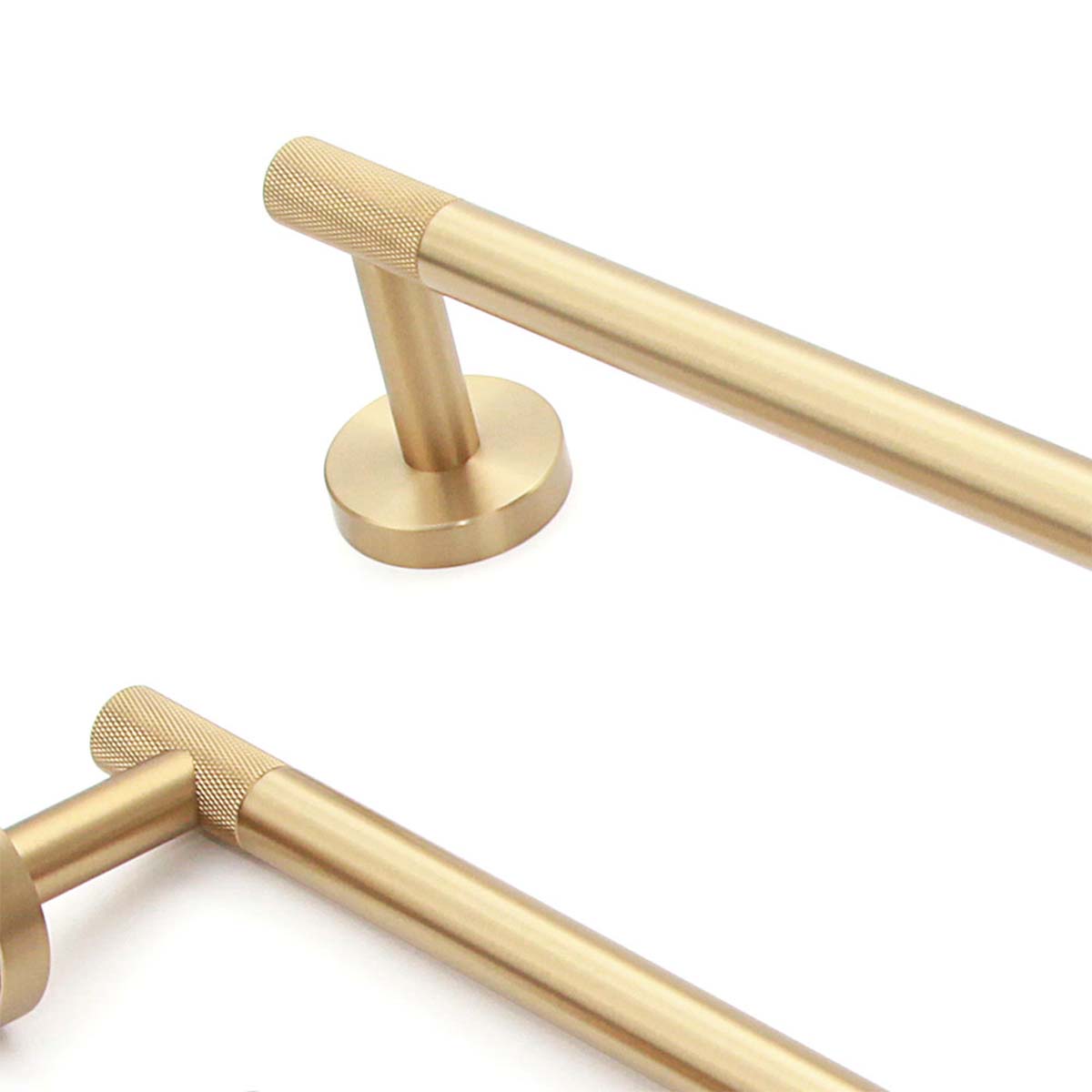 Harbour Knurled Open Towel Bar 260mm Brushed Brass