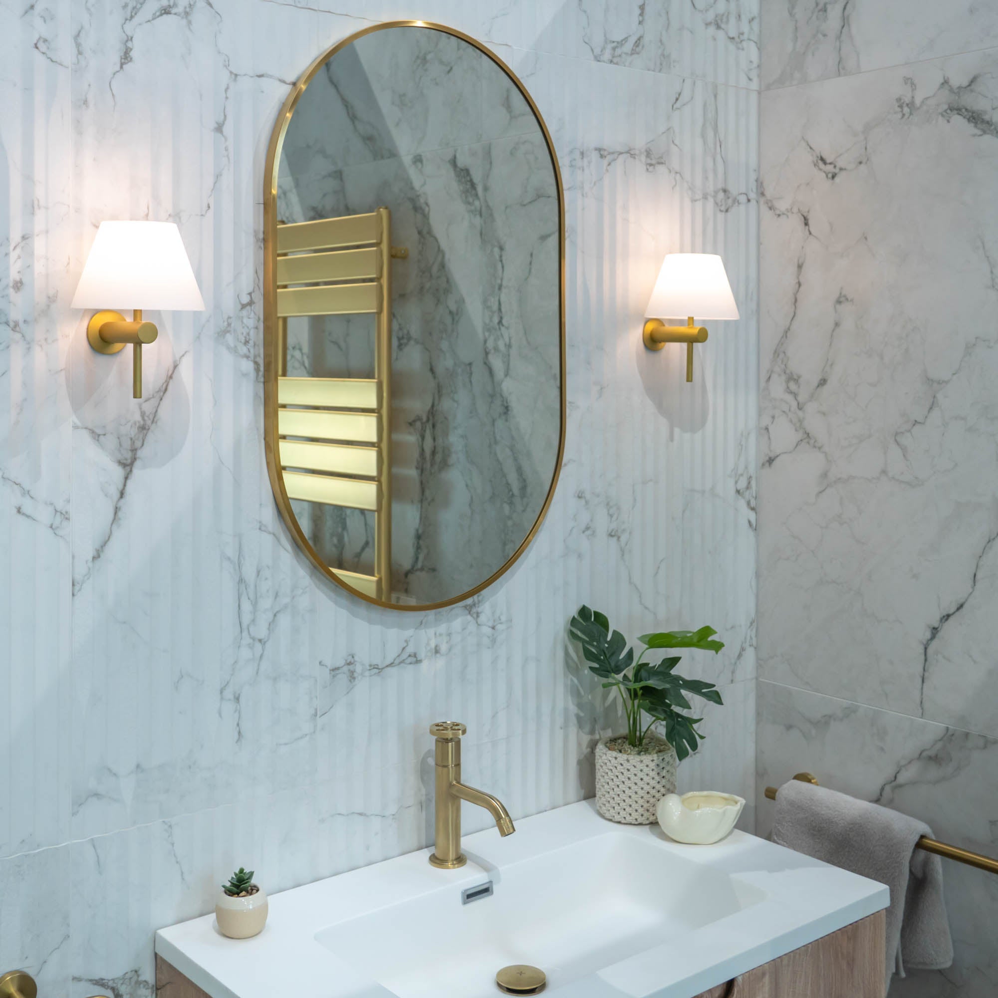 Harbour Capsule 50 Oval Bathroom Mirror - Brushed Brass