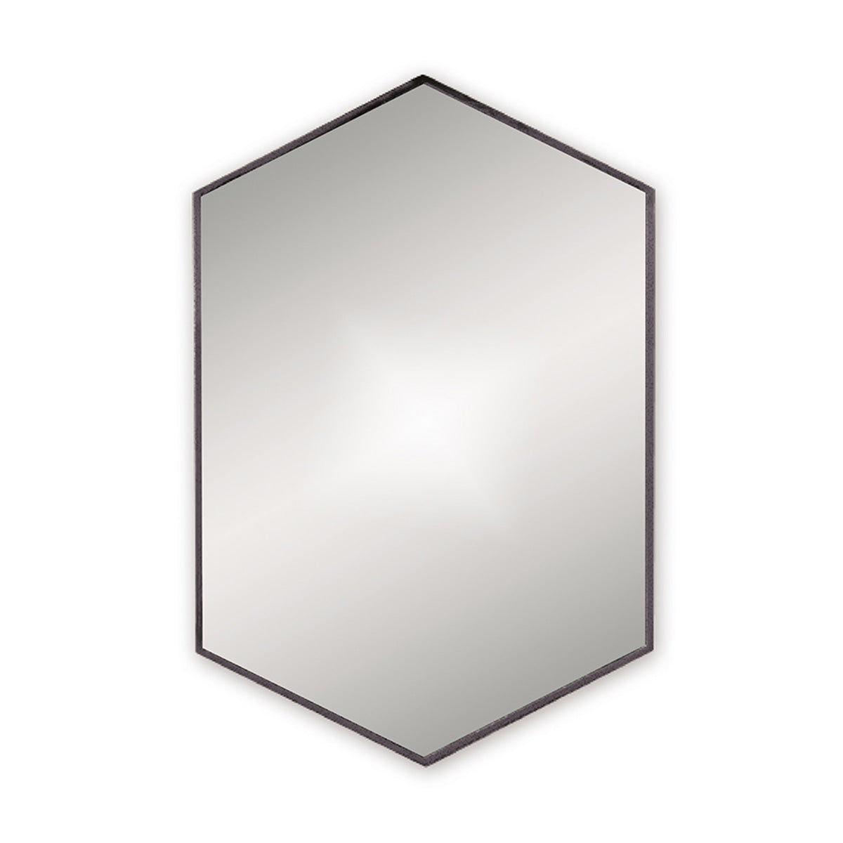 harbour hexagonal mirror matt black 50x75cm