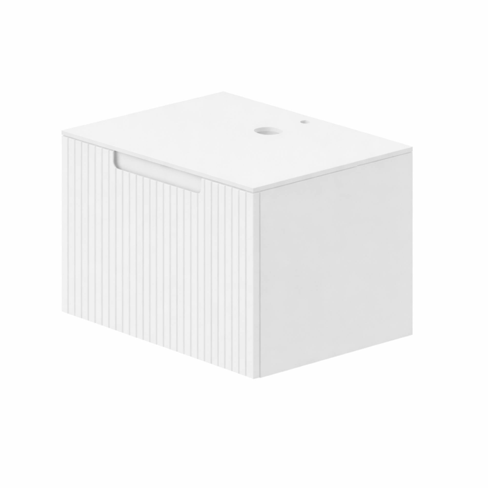 Harmony Wall Mounted Vanity Unit With Worktop in White Finish - Deluxe Bathrooms, Ireland