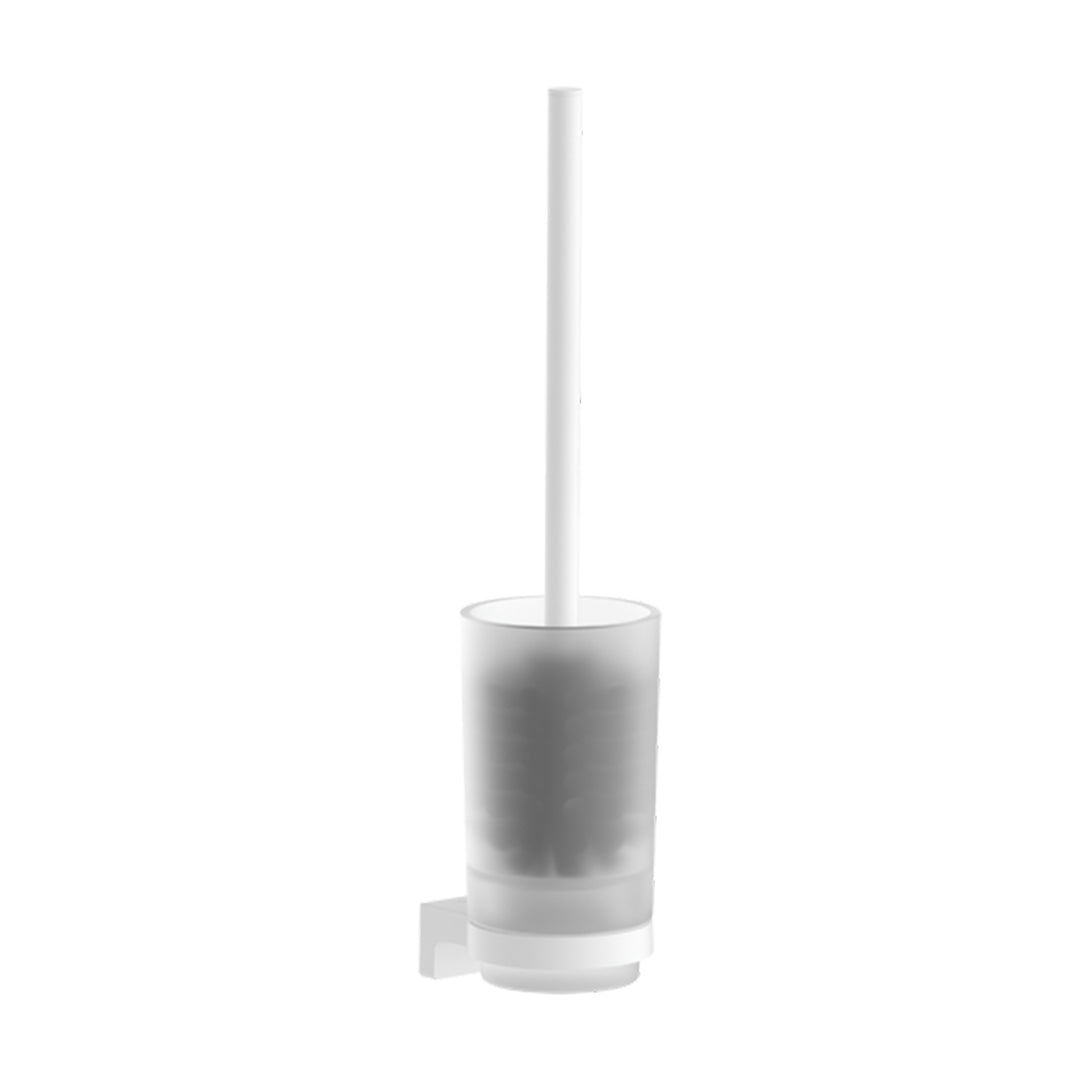 Hansgrohe AddStoris S Toilet Brush Holder in matt white finish, supplied by Deluxe Bathrooms.