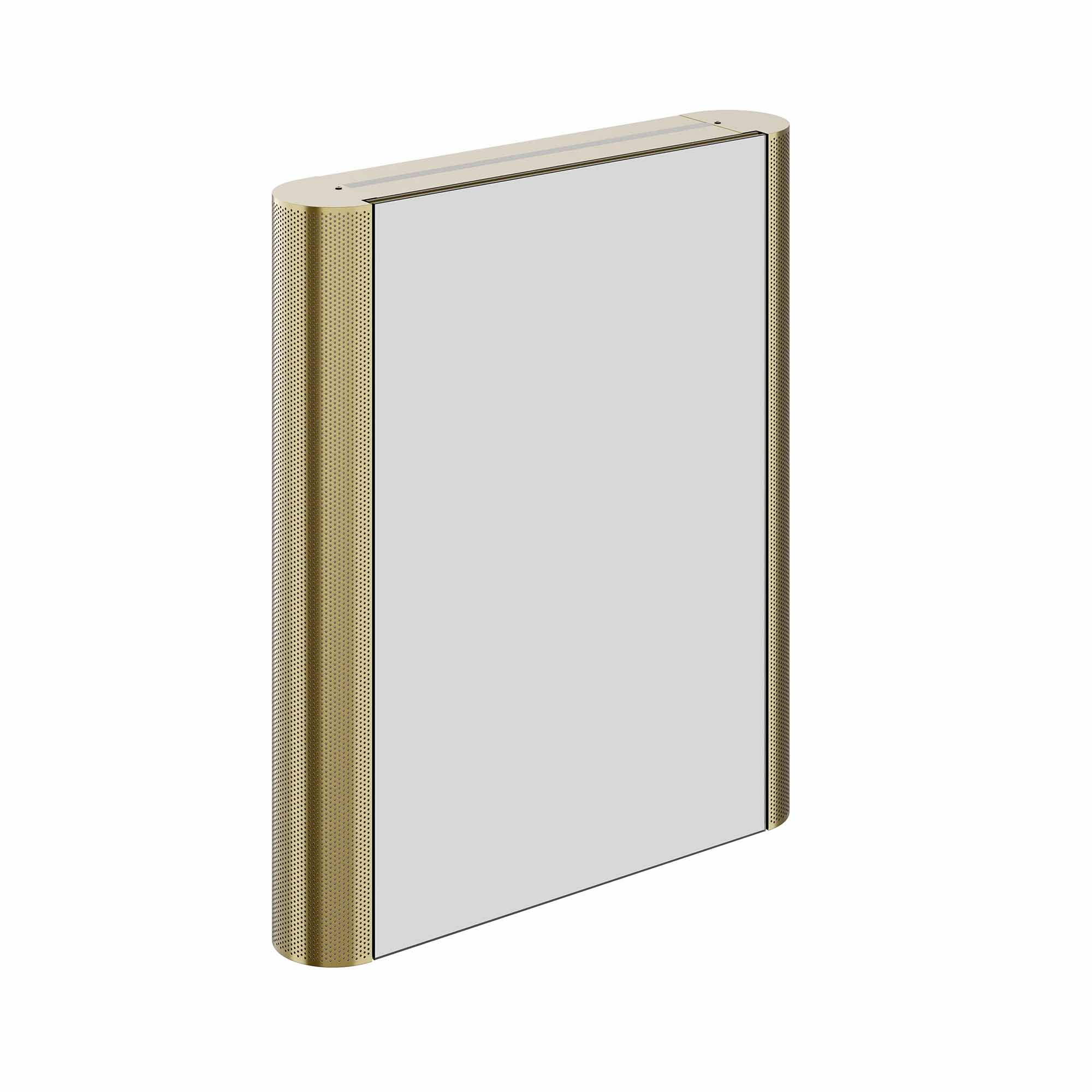 hib bastille 60 mesh single door mirror cabinet brushed brass